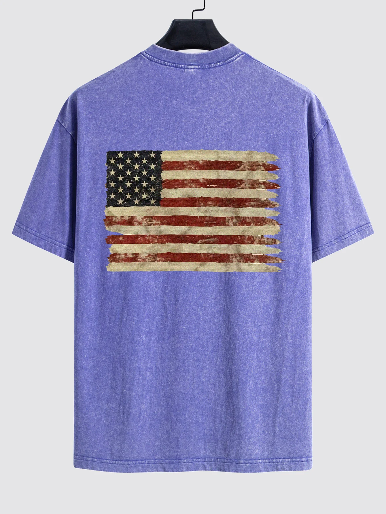 Retro USA Print Gewaschenes, Used-Look Drop-Shoulder T-Shirt - Image 14