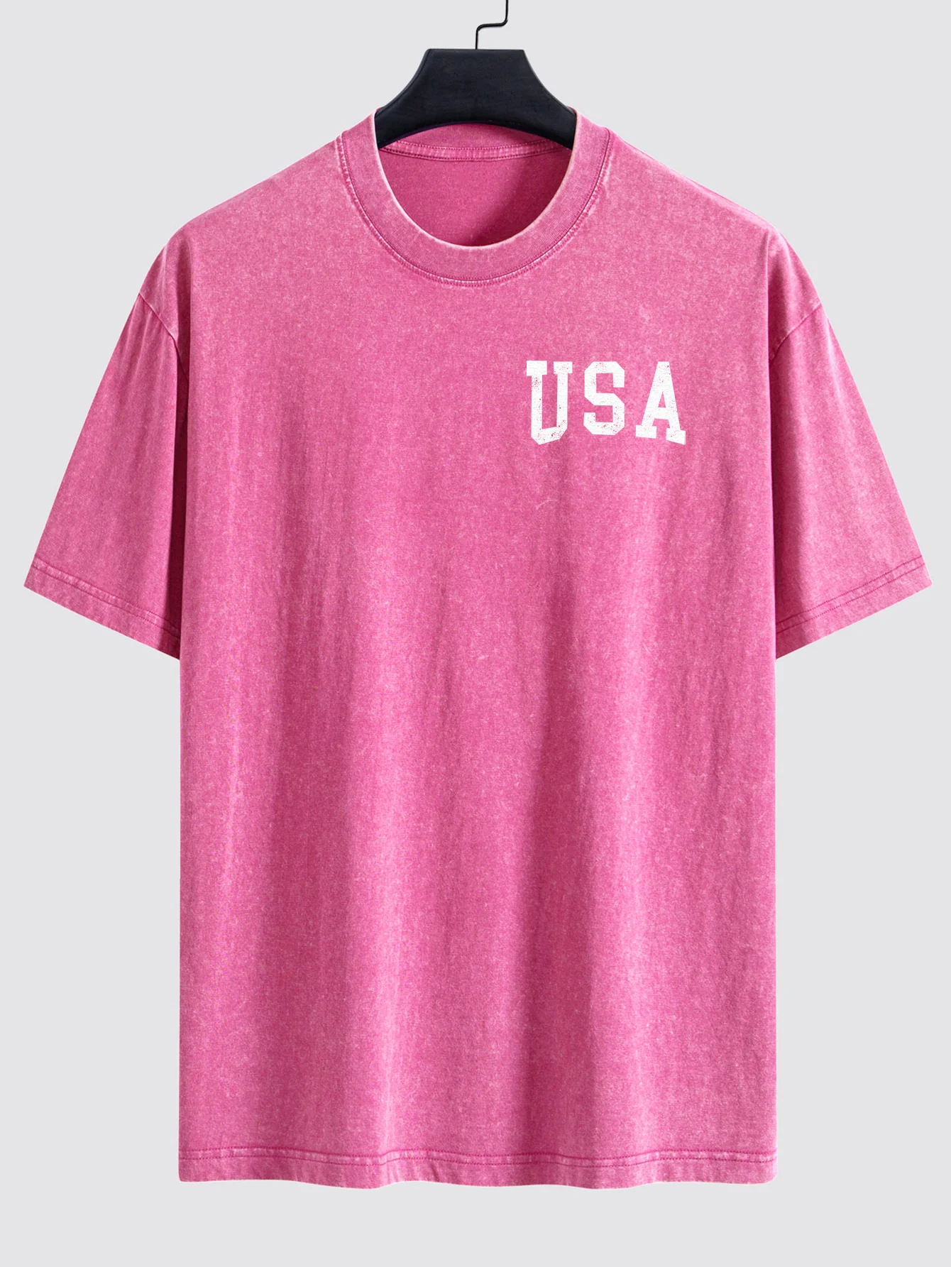 Retro USA Print Gewaschenes, Used-Look Drop-Shoulder T-Shirt - Image 15