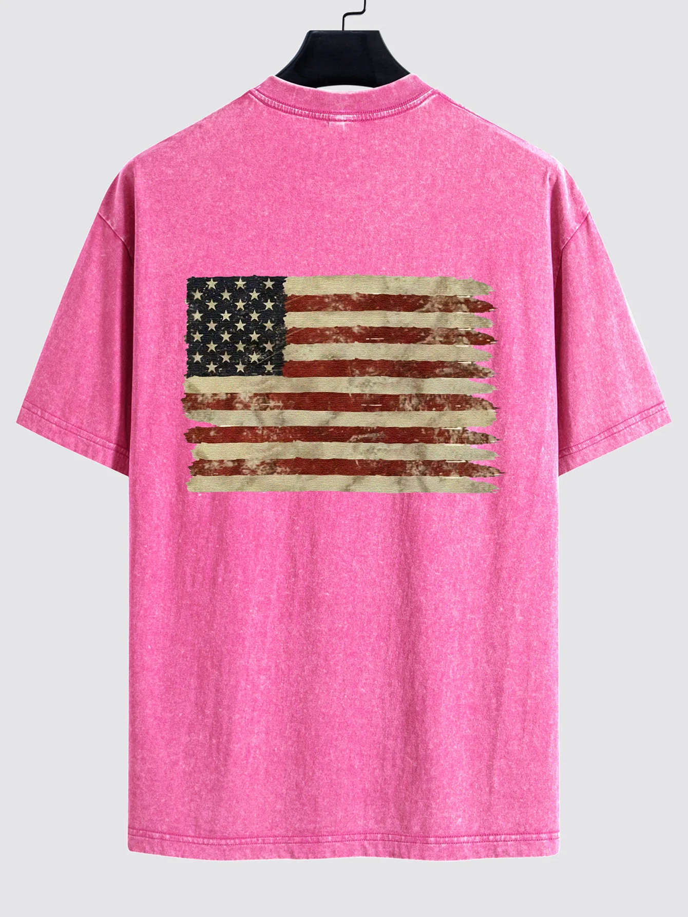 Retro USA Print Gewaschenes, Used-Look Drop-Shoulder T-Shirt - Image 16
