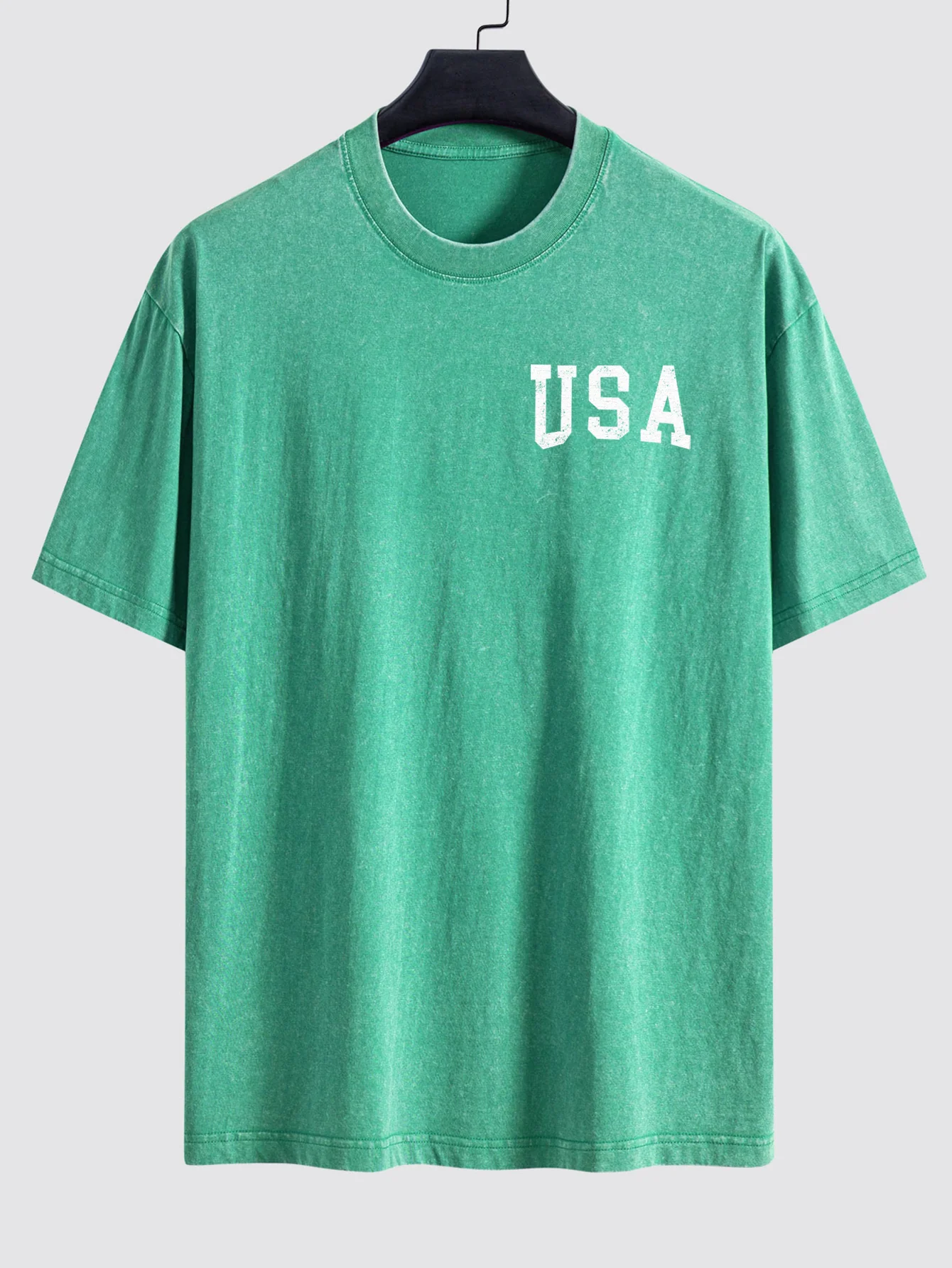 Retro USA Print Gewaschenes, Used-Look Drop-Shoulder T-Shirt - Image 17
