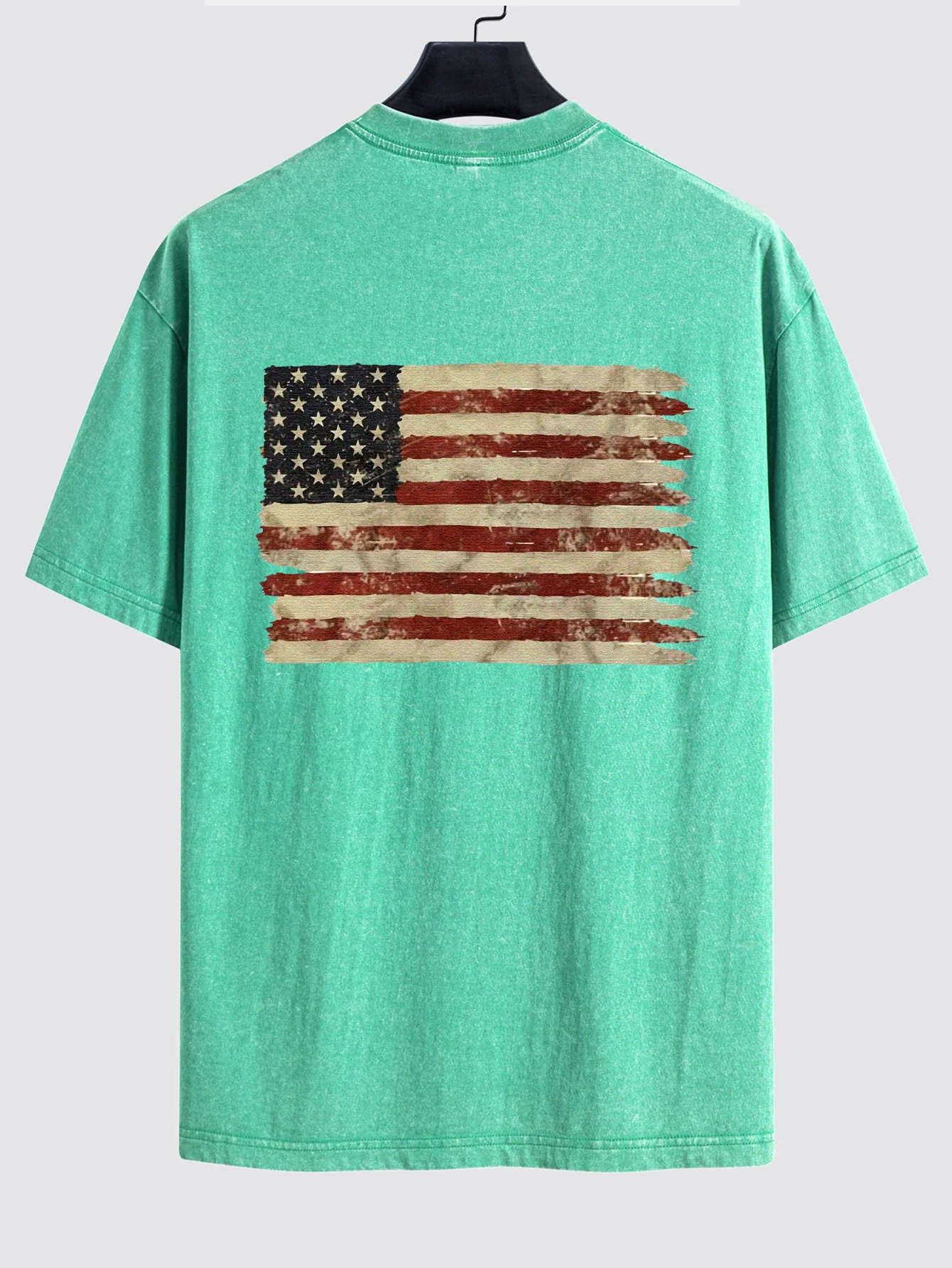 Retro USA Print Gewaschenes, Used-Look Drop-Shoulder T-Shirt - Image 18