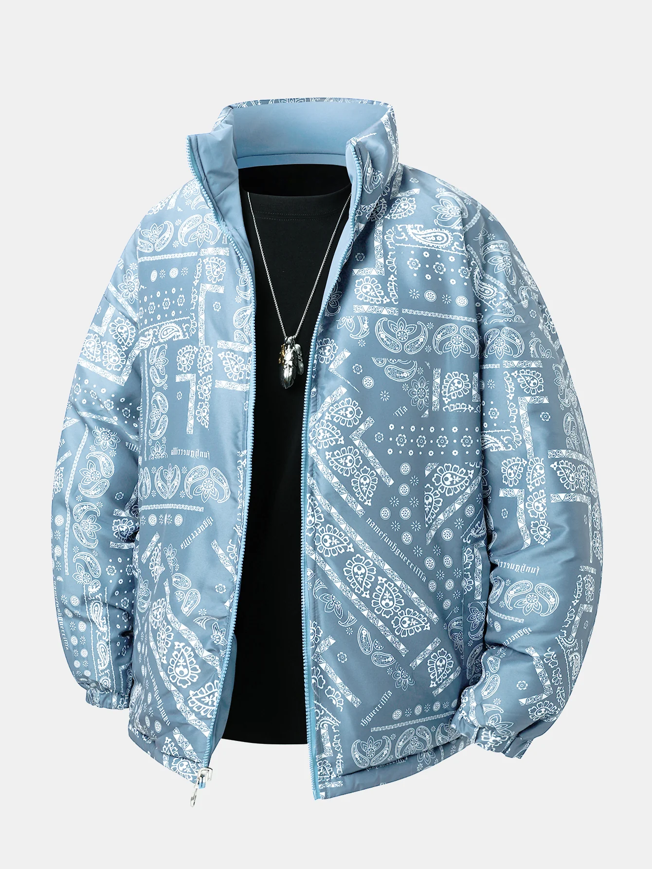 Reversible Paisley Puffer Coat - Image 13