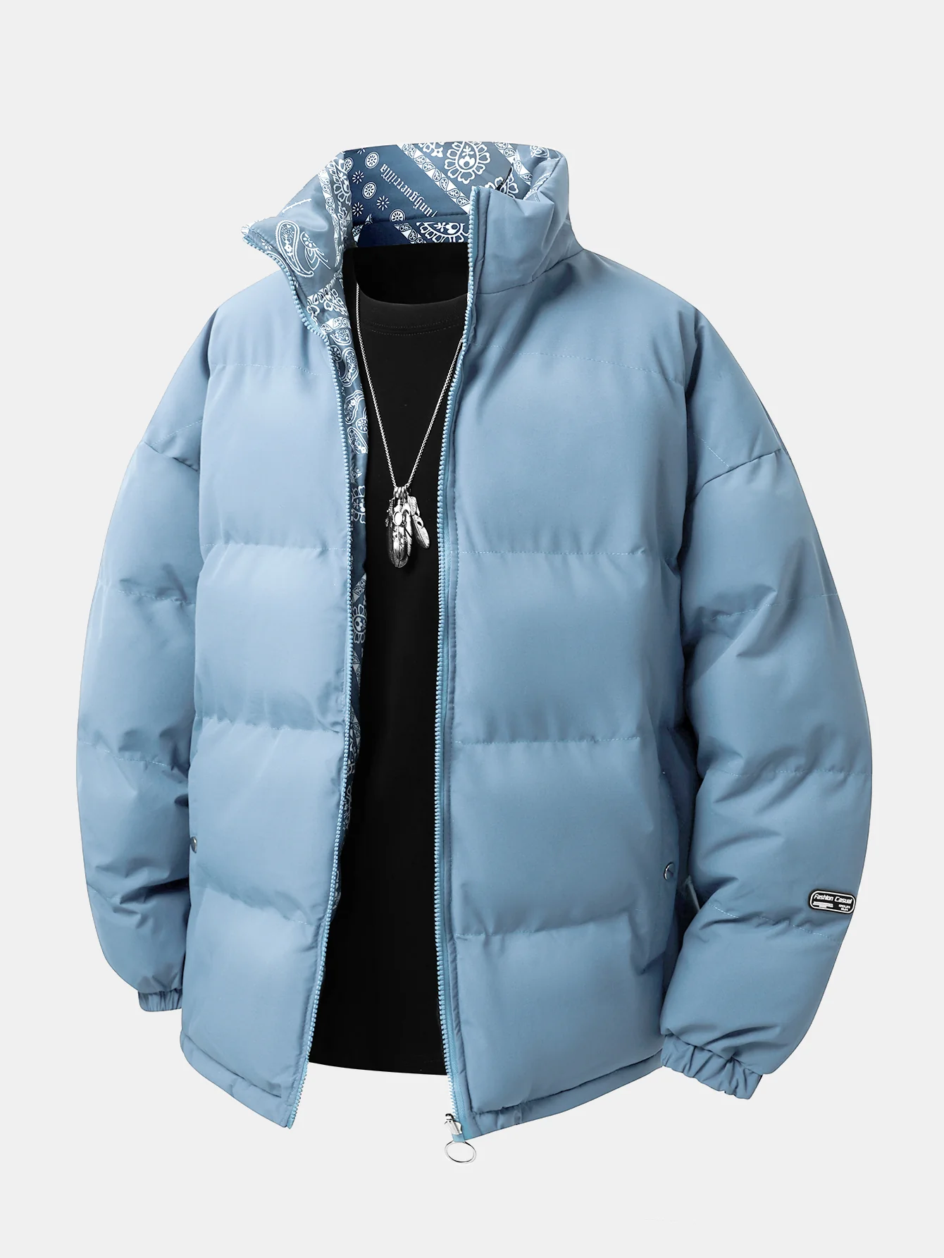Reversible Paisley Puffer Coat - Image 14