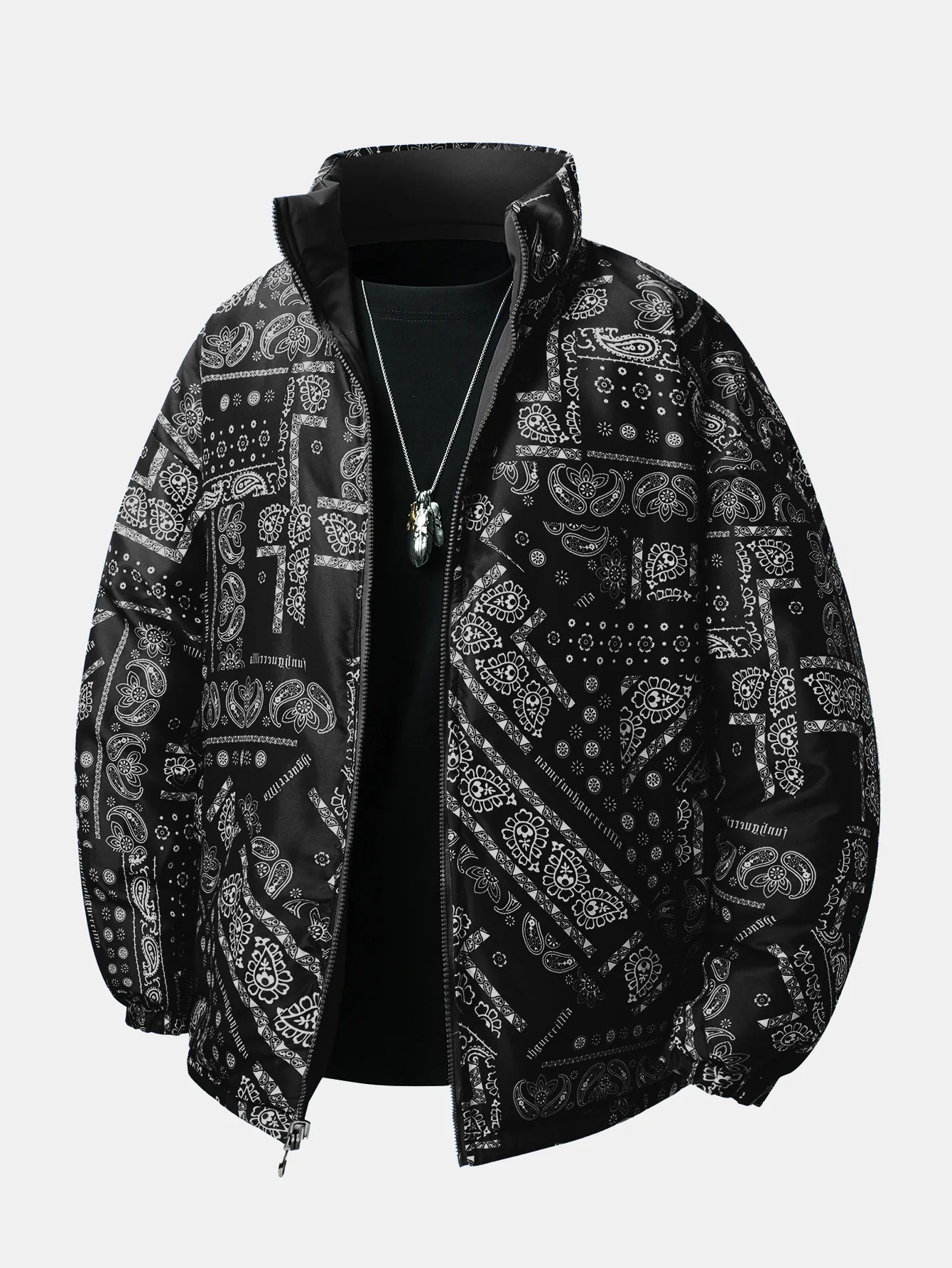 Reversible Paisley Puffer Coat - Image 2