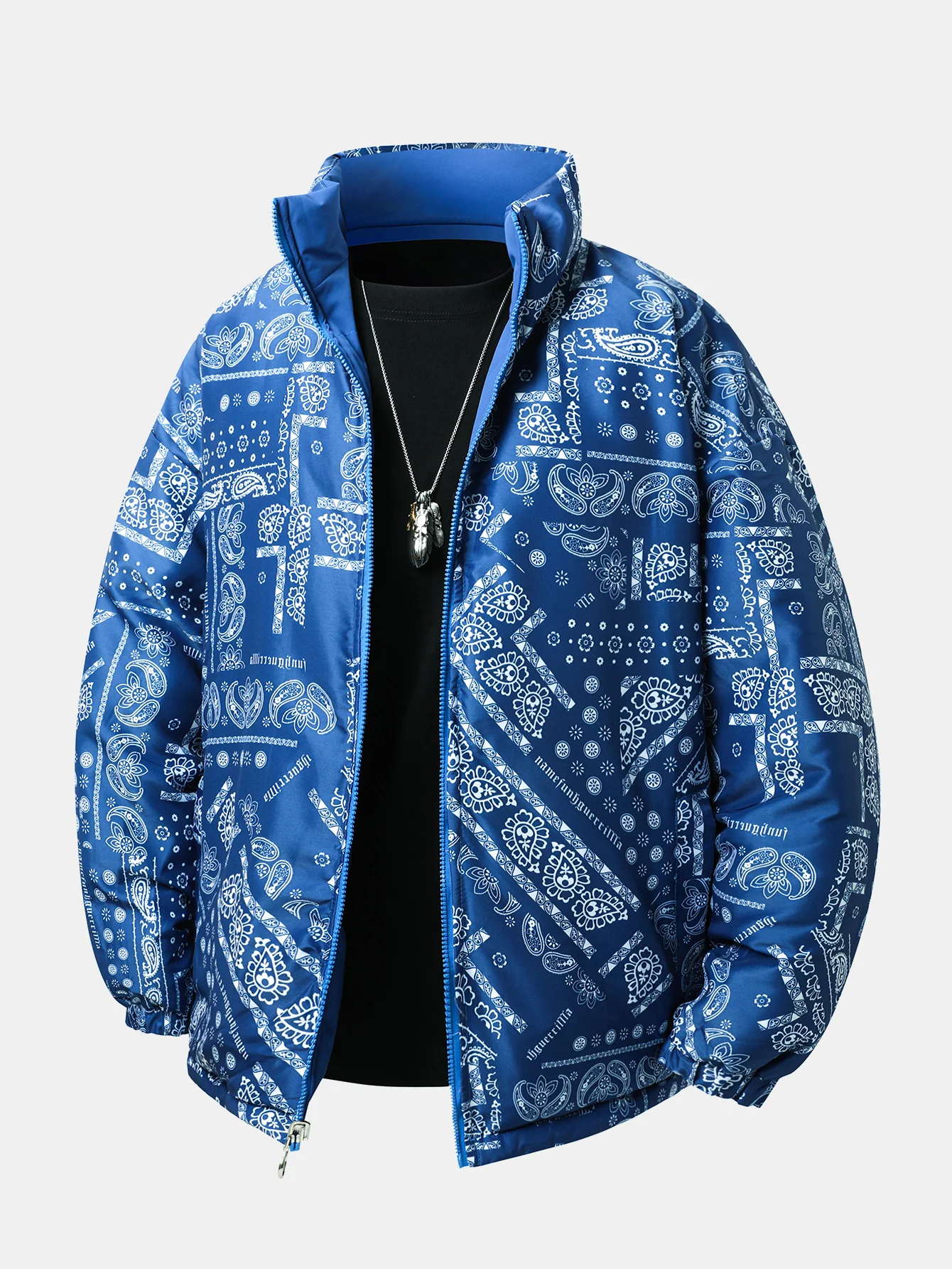 Reversible Paisley Puffer Coat - Image 5