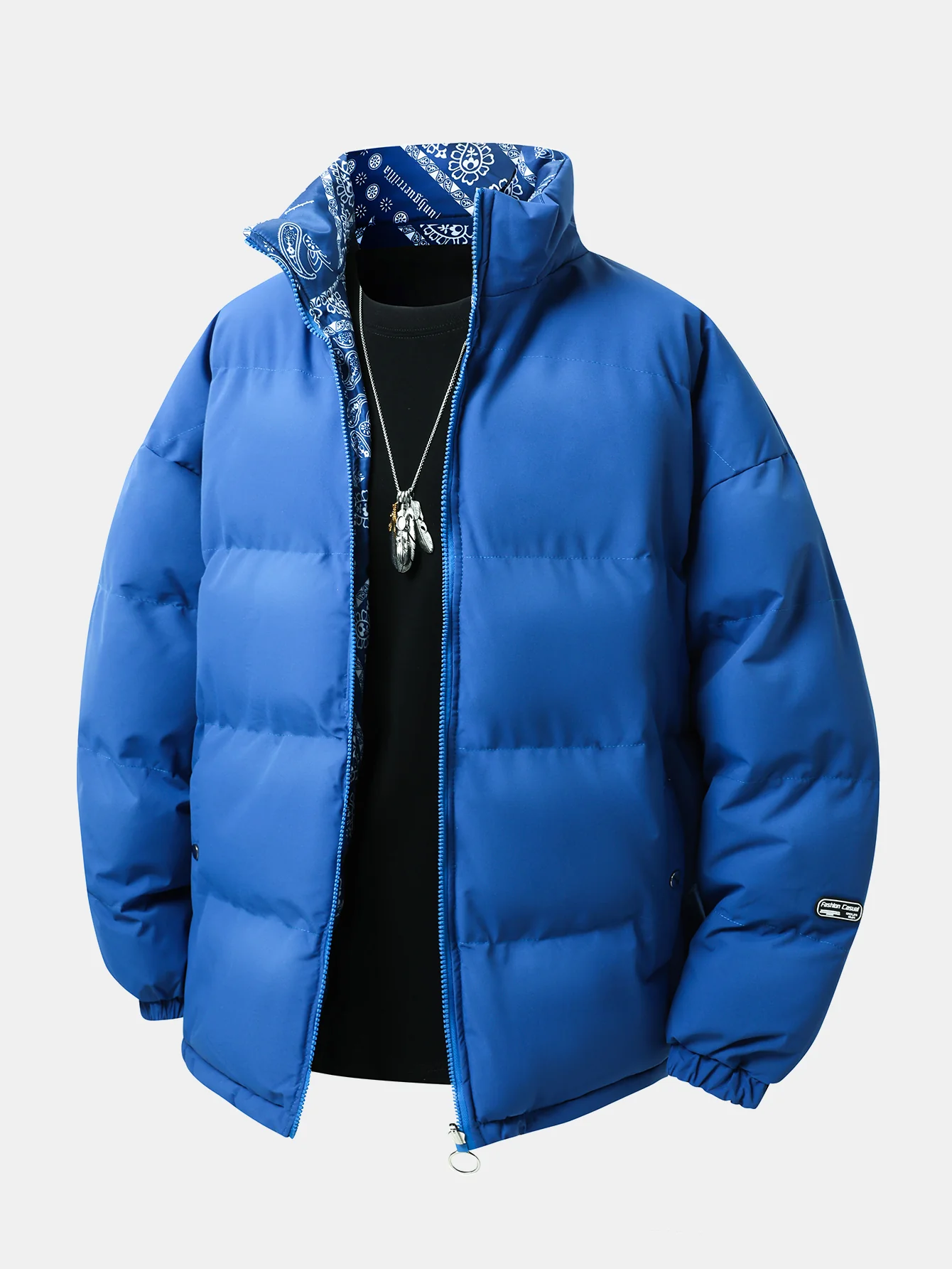 Reversible Paisley Puffer Coat - Image 6