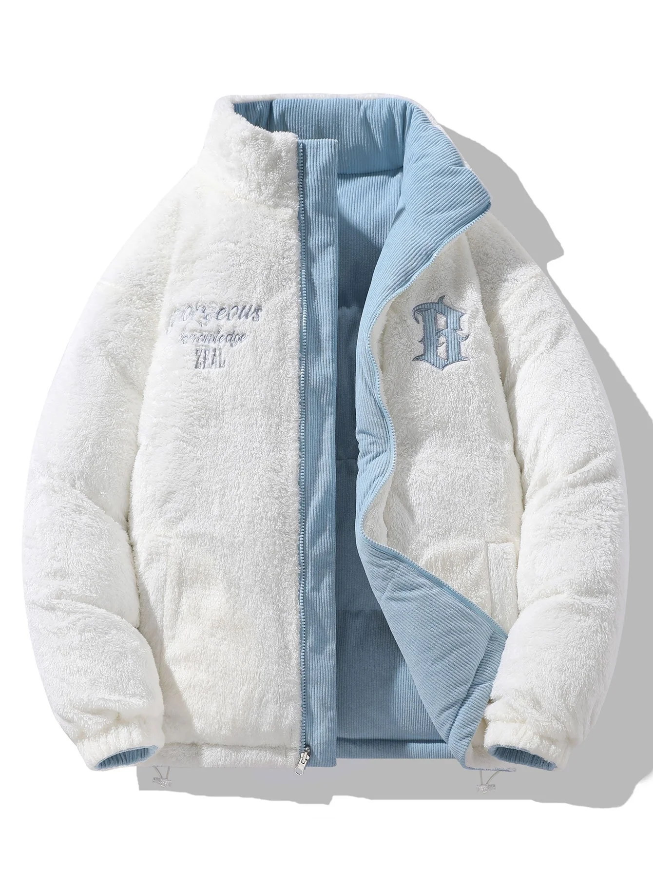 Wendbarer Teddy-Fleece-Corduroy-Mantel - Image 10
