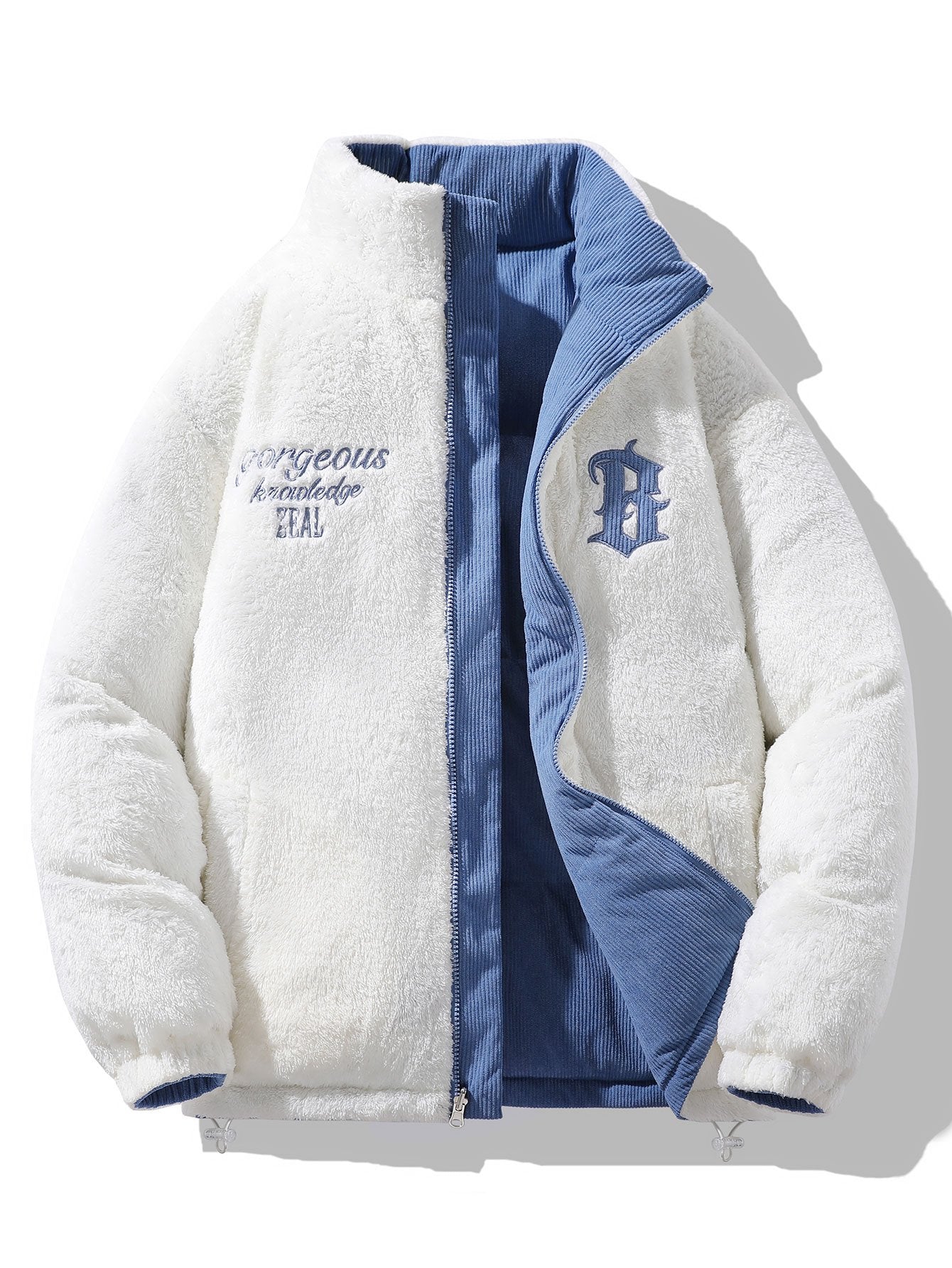 Wendbarer Teddy-Fleece-Corduroy-Mantel - Image 12