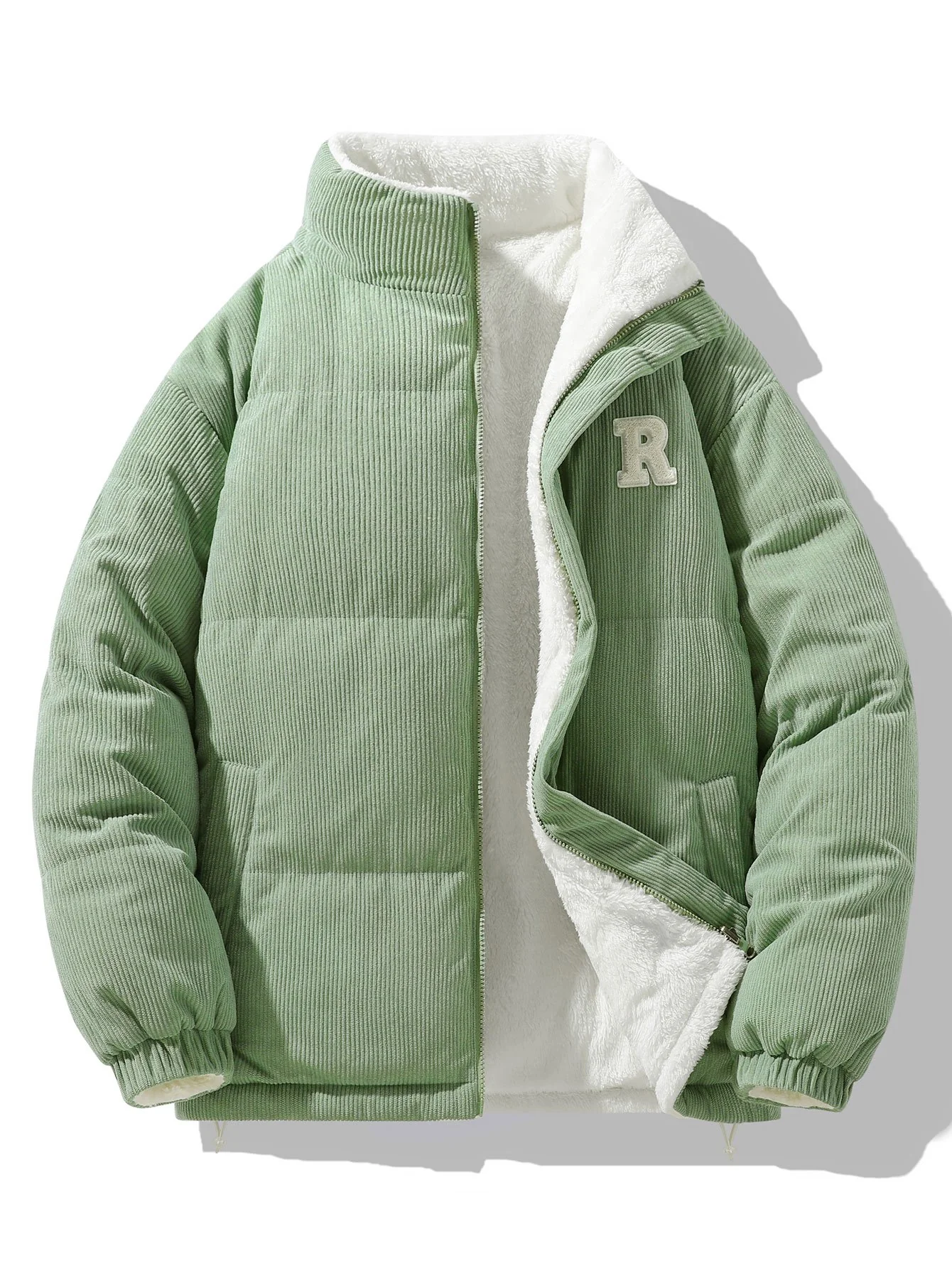 Wendbarer Teddy-Fleece-Corduroy-Mantel - Image 13