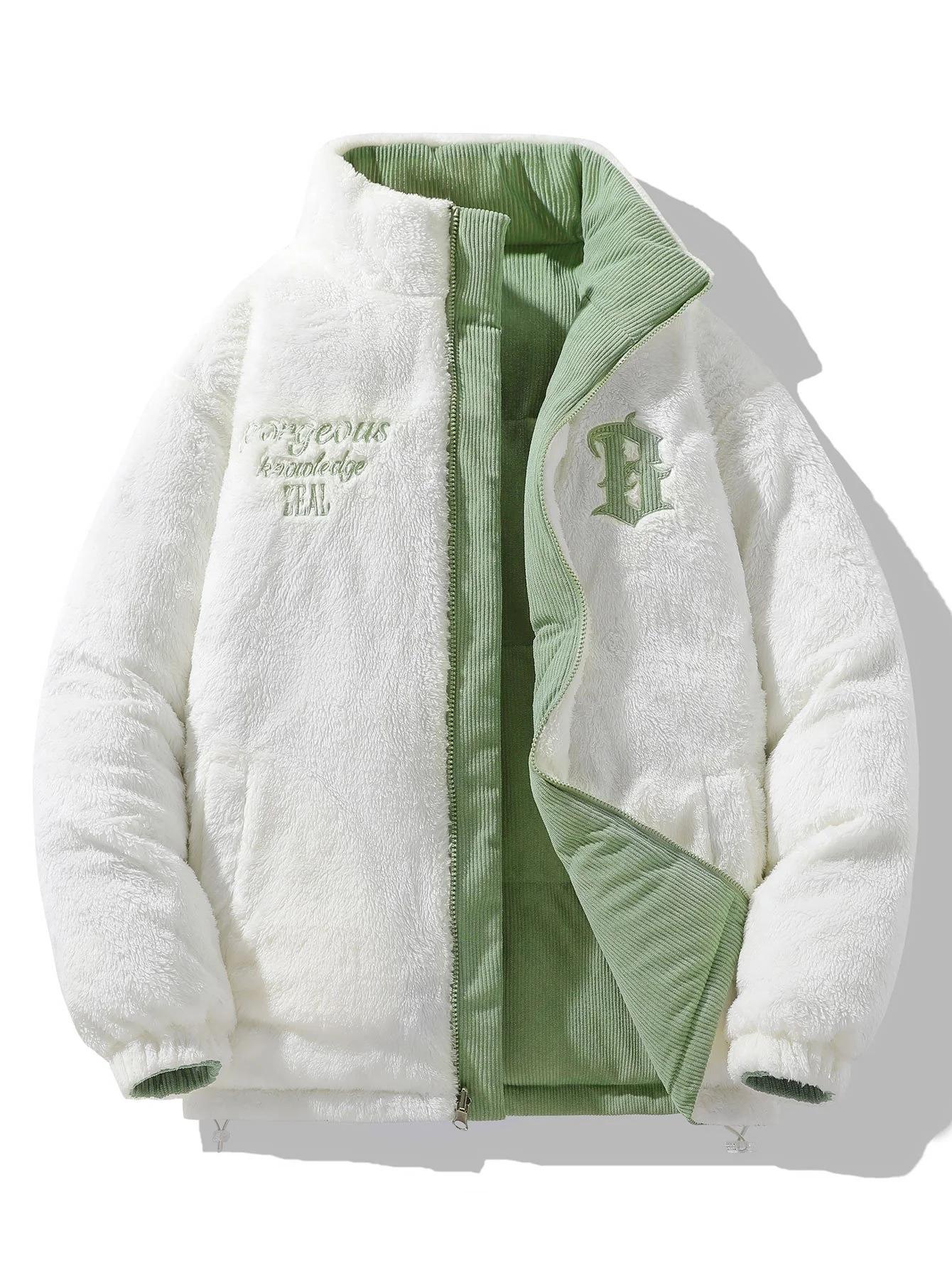 Wendbarer Teddy-Fleece-Corduroy-Mantel - Image 14