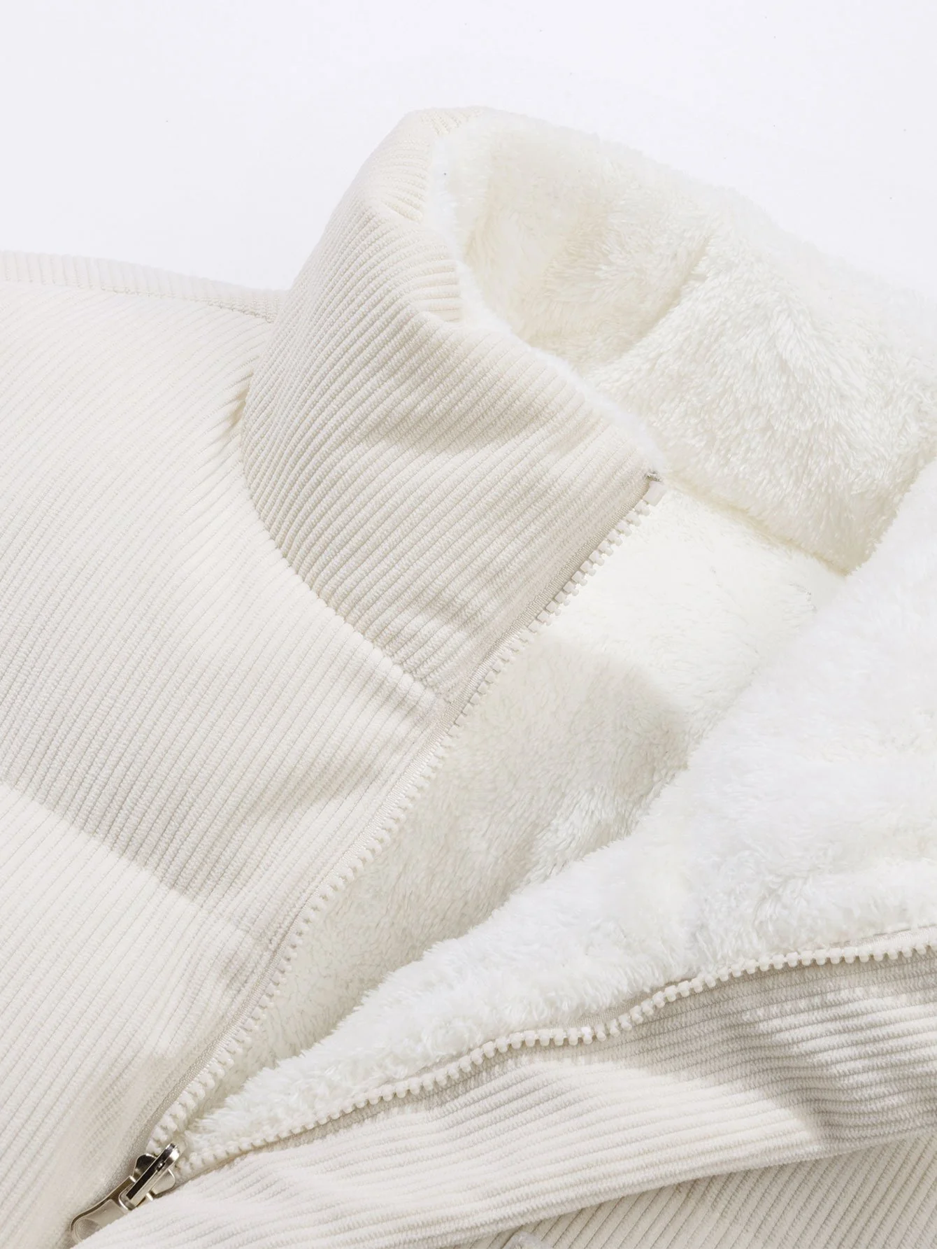 Wendbarer Teddy-Fleece-Corduroy-Mantel - Image 15