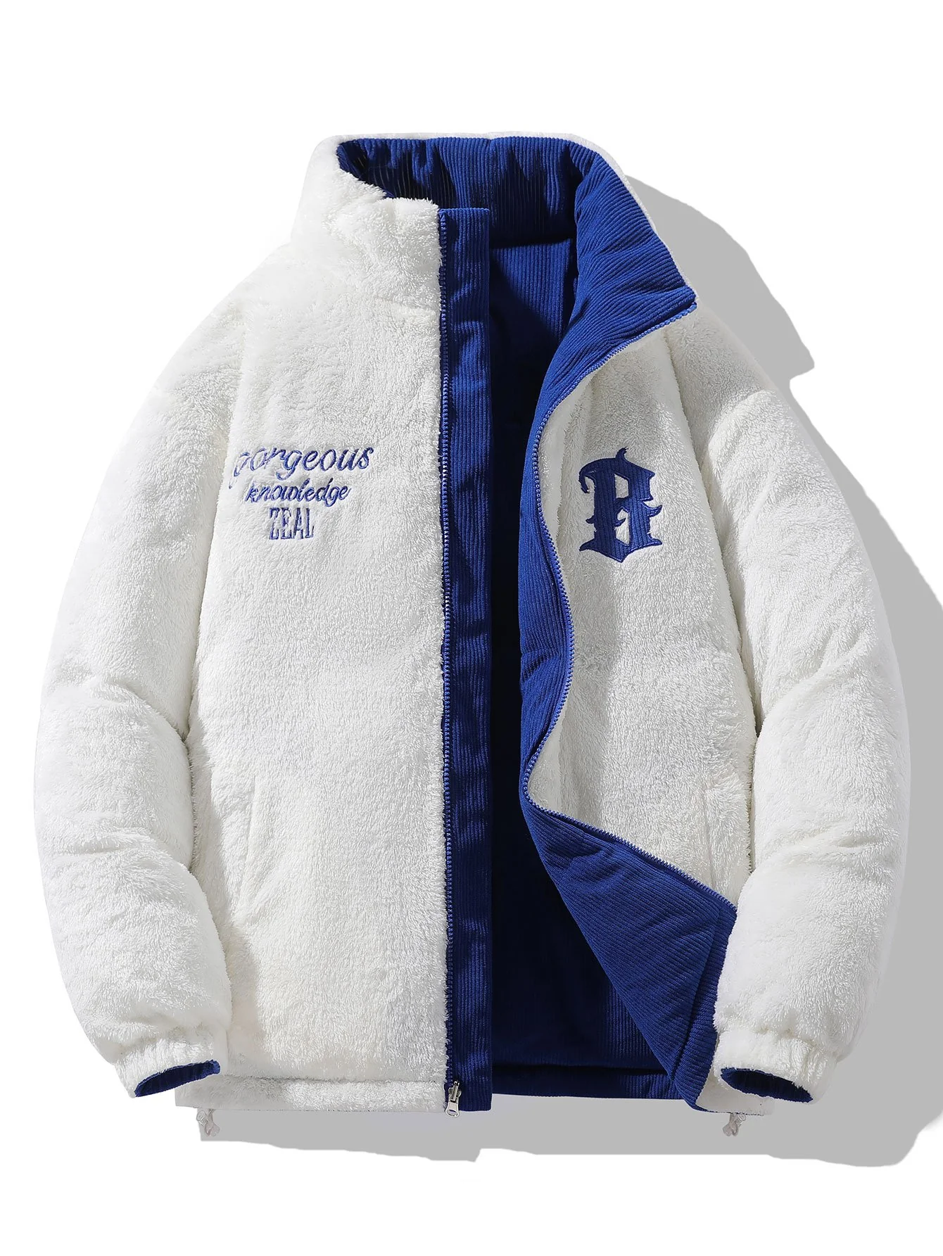 Wendbarer Teddy-Fleece-Corduroy-Mantel - Image 3