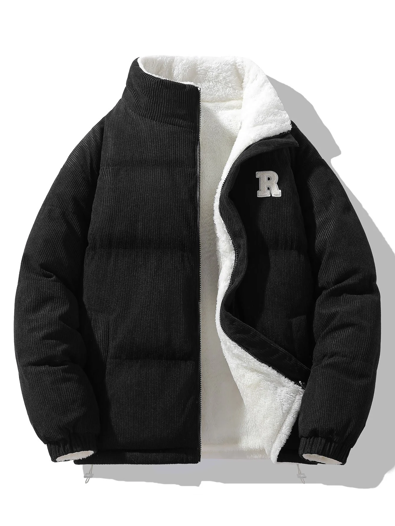 Wendbarer Teddy-Fleece-Corduroy-Mantel - Image 5