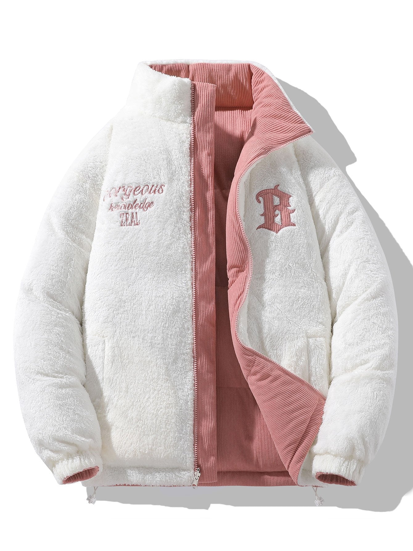 Wendbarer Teddy-Fleece-Corduroy-Mantel - Image 8