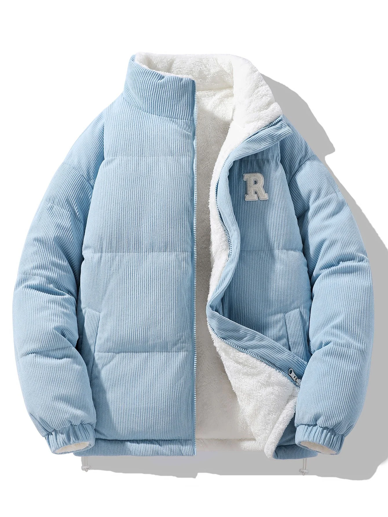 Wendbarer Teddy-Fleece-Corduroy-Mantel - Image 9