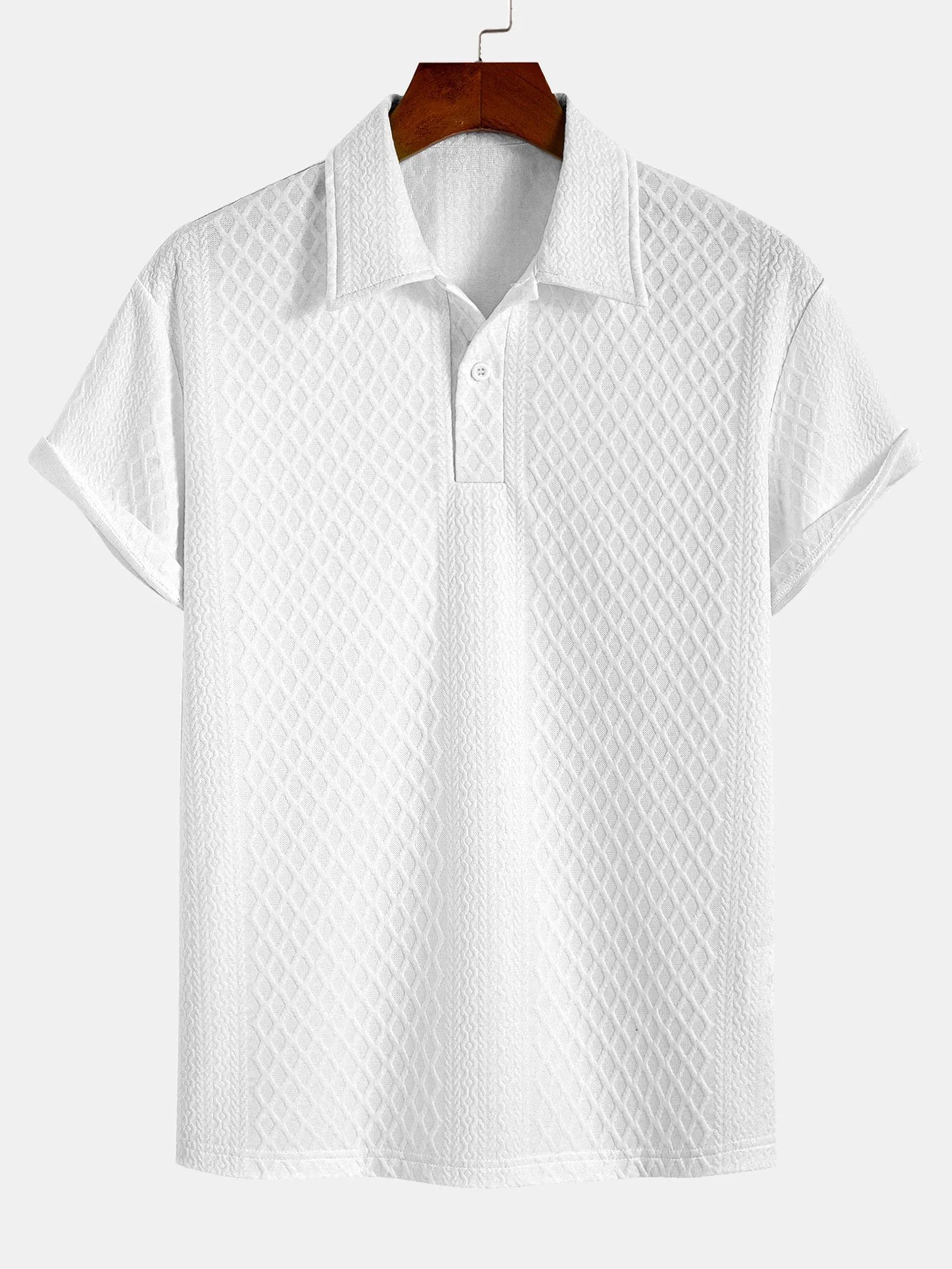 Rhombus Geometric Jacquard Polo - Image 2