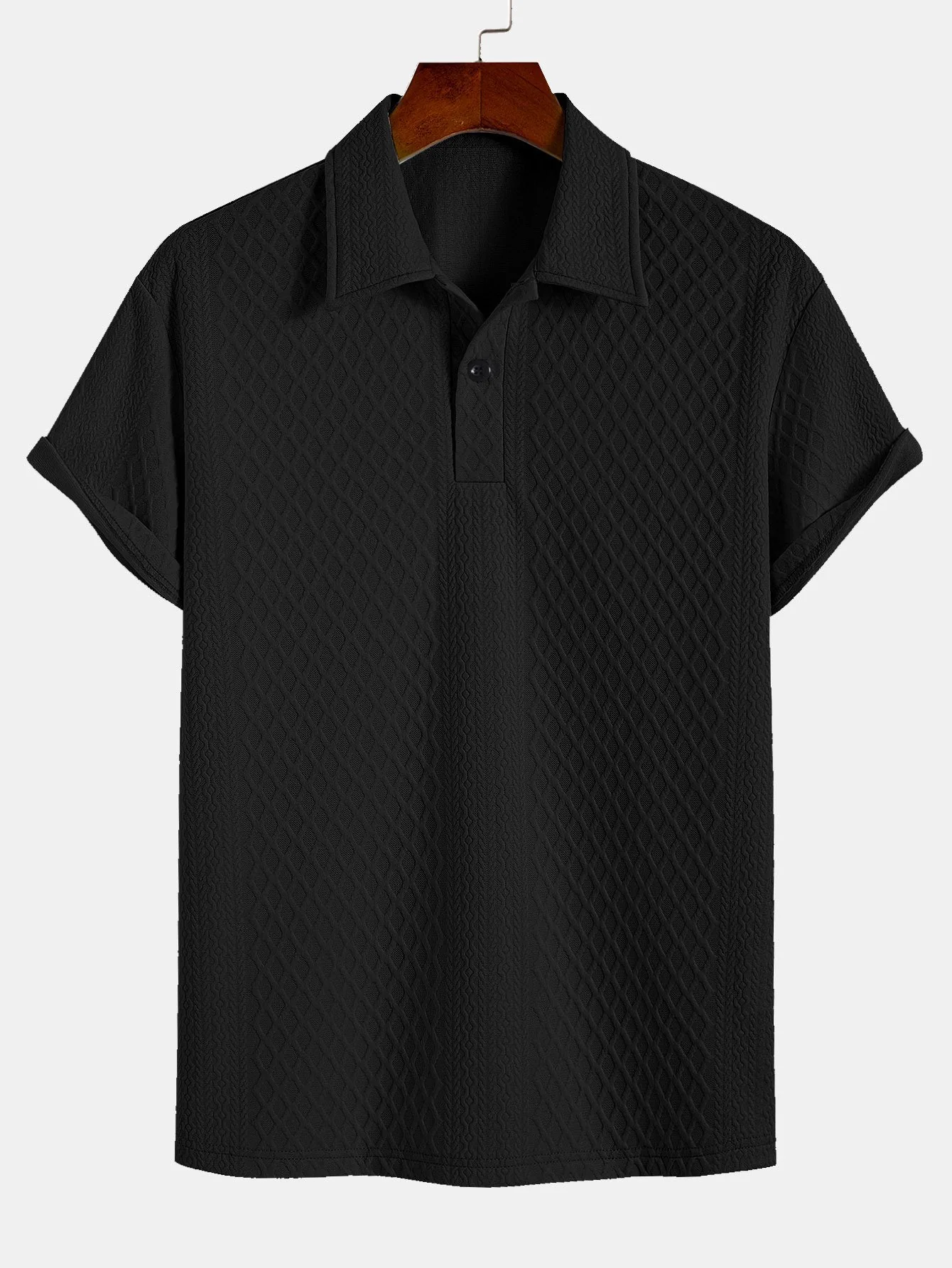 Rhombus Geometric Jacquard Polo - Image 3