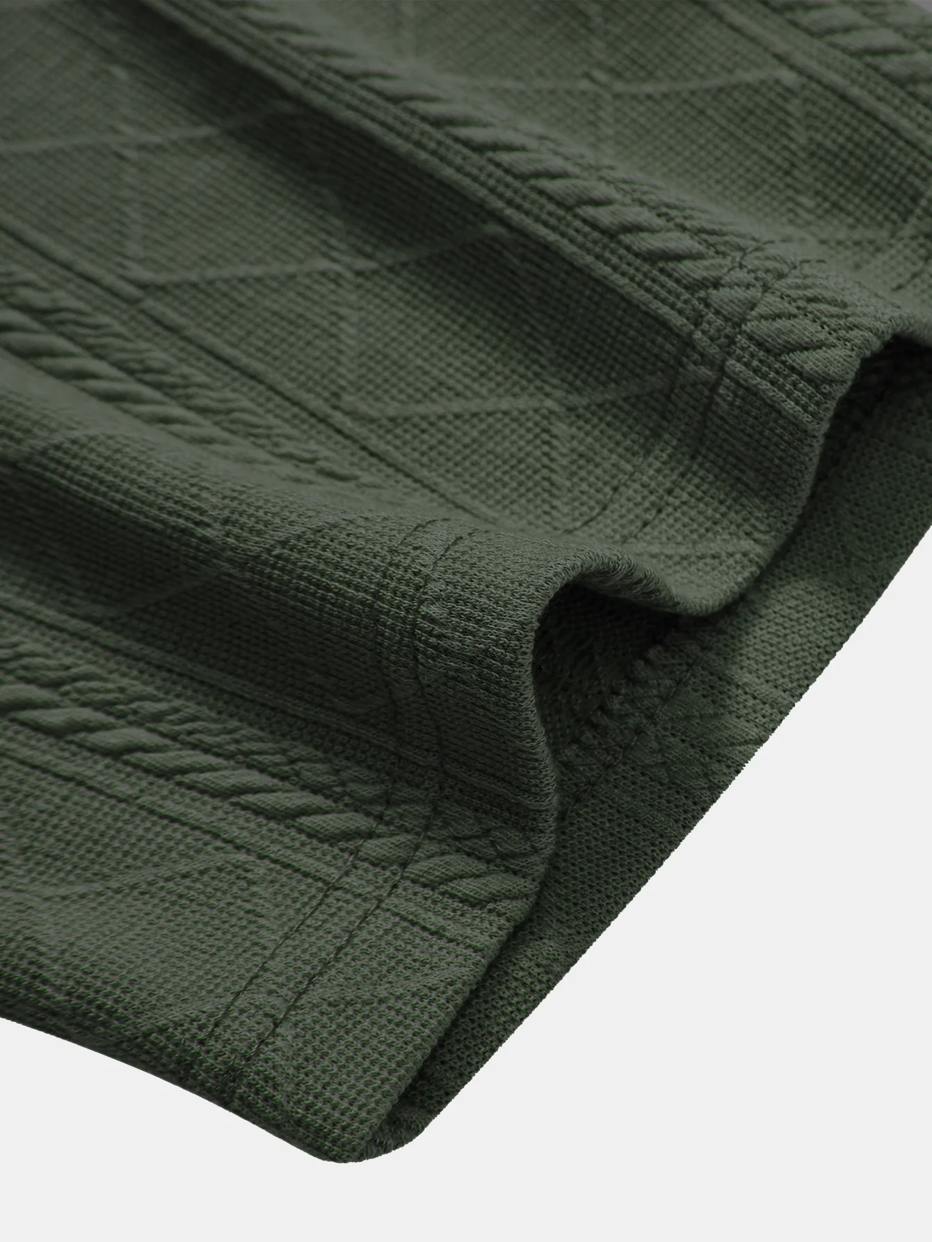 Rautenförmige geometrische Struktur Strick Poloshirts Shirt - Image 10
