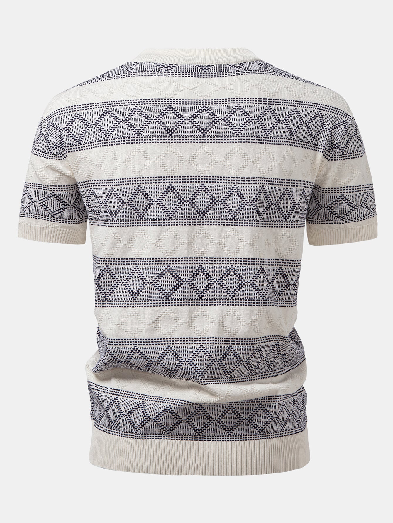 Rhombus Geometrie Strickpullover T-Shirt - Image 4