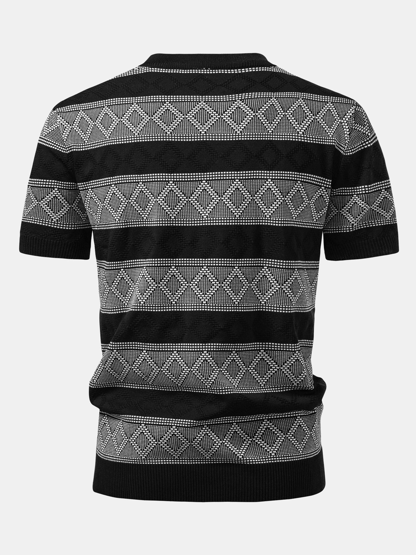 Rhombus Geometrie Strickpullover T-Shirt - Image 6