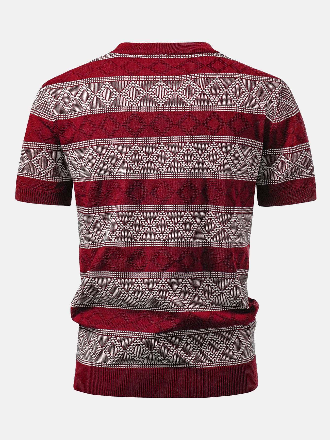 Rhombus Geometrie Strickpullover T-Shirt - Image 8