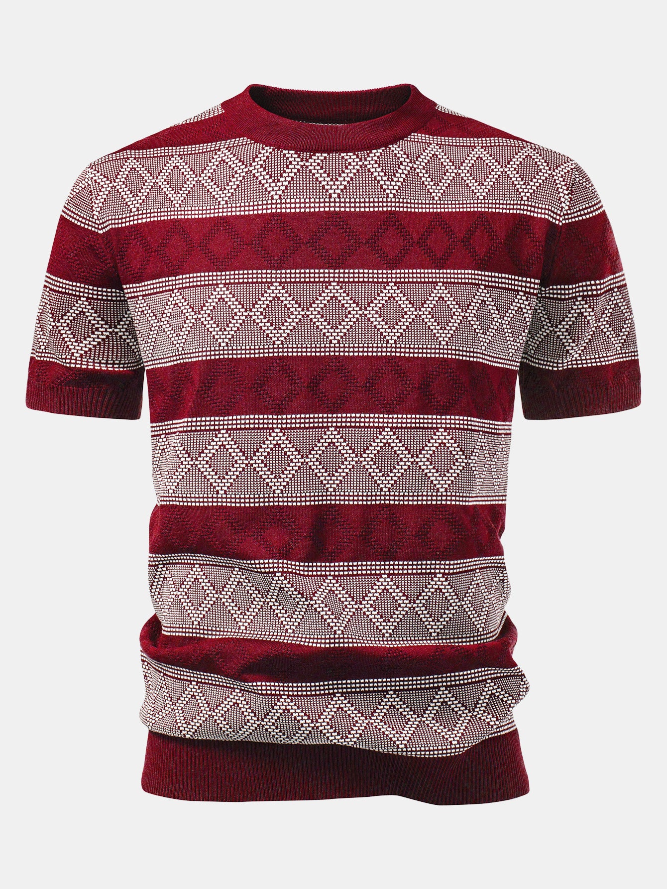 Rhombus Geometrie Strickpullover T-Shirt - Image 7