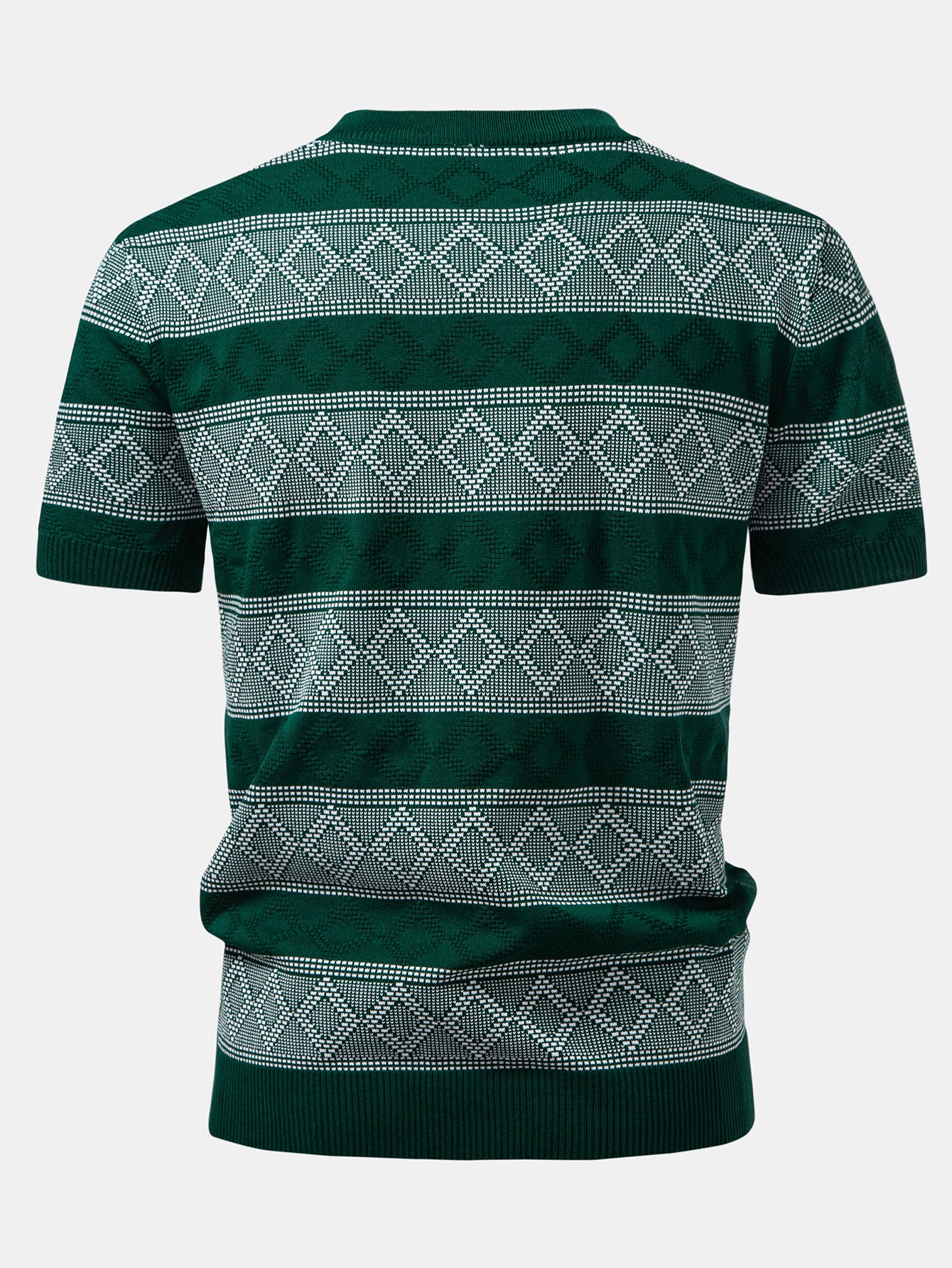 Rhombus Geometrie Strickpullover T-Shirt - Image 2