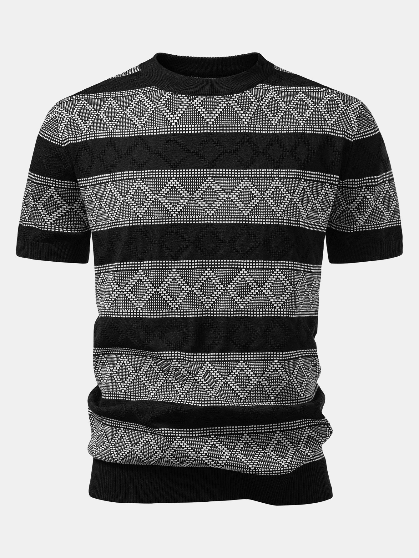 Rhombus Geometrie Strickpullover T-Shirt - Image 5