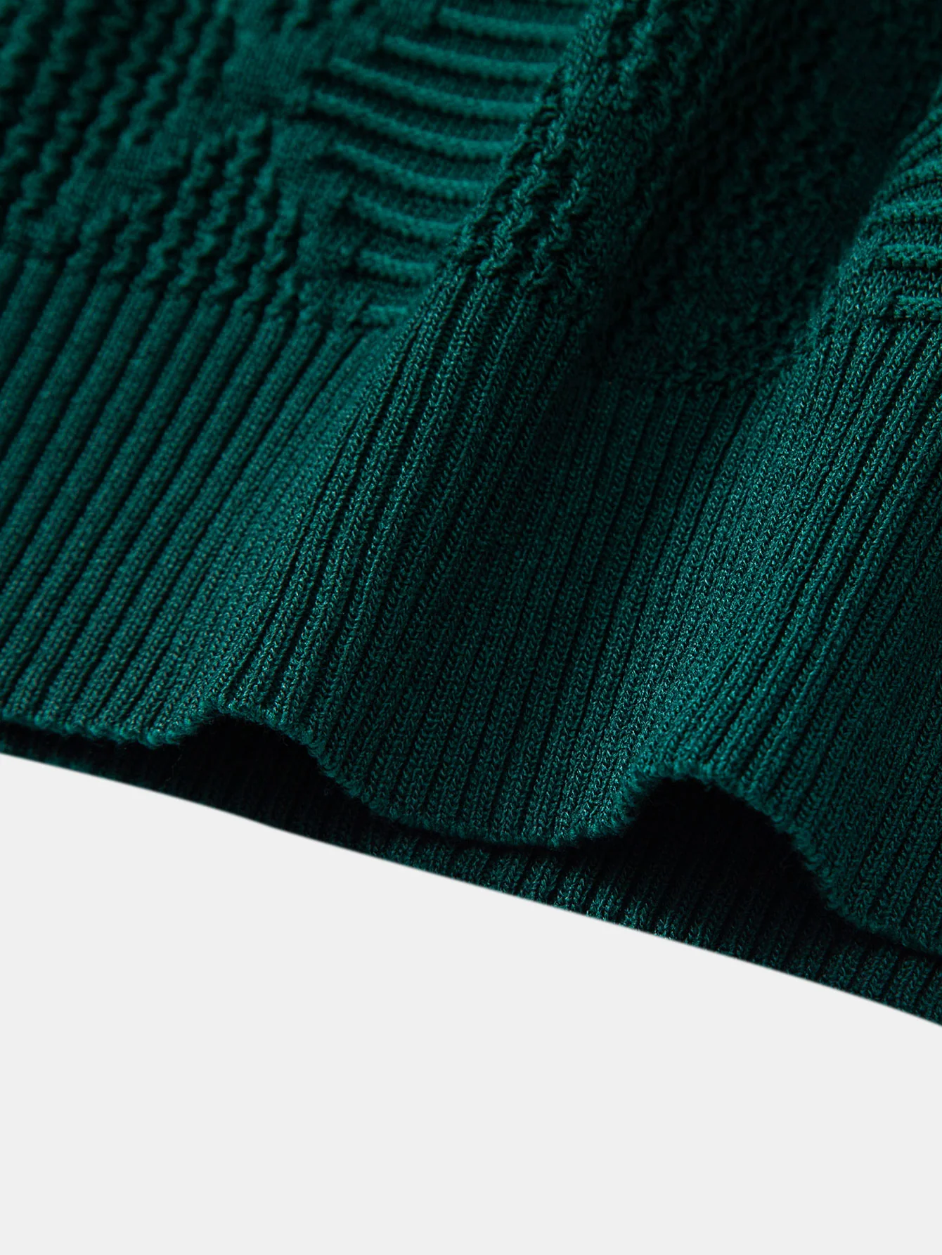 Rhombus strukturierte Reißverschluss Strick-Poloshirts & schlanke, konisch geschnittene Hose - Image 21