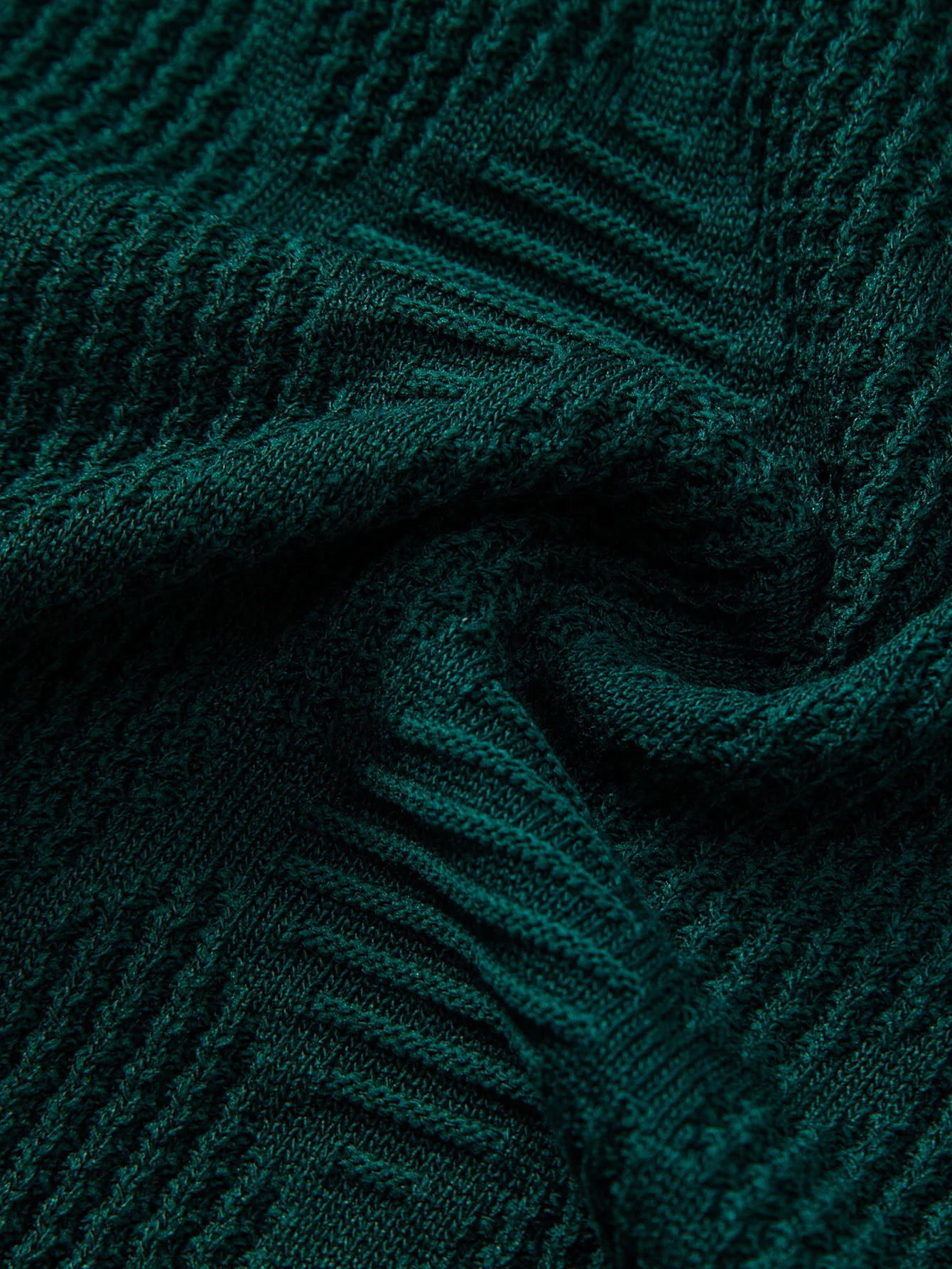 Rhombus strukturierte Reißverschluss Strick-Poloshirts & schlanke, konisch geschnittene Hose - Image 22