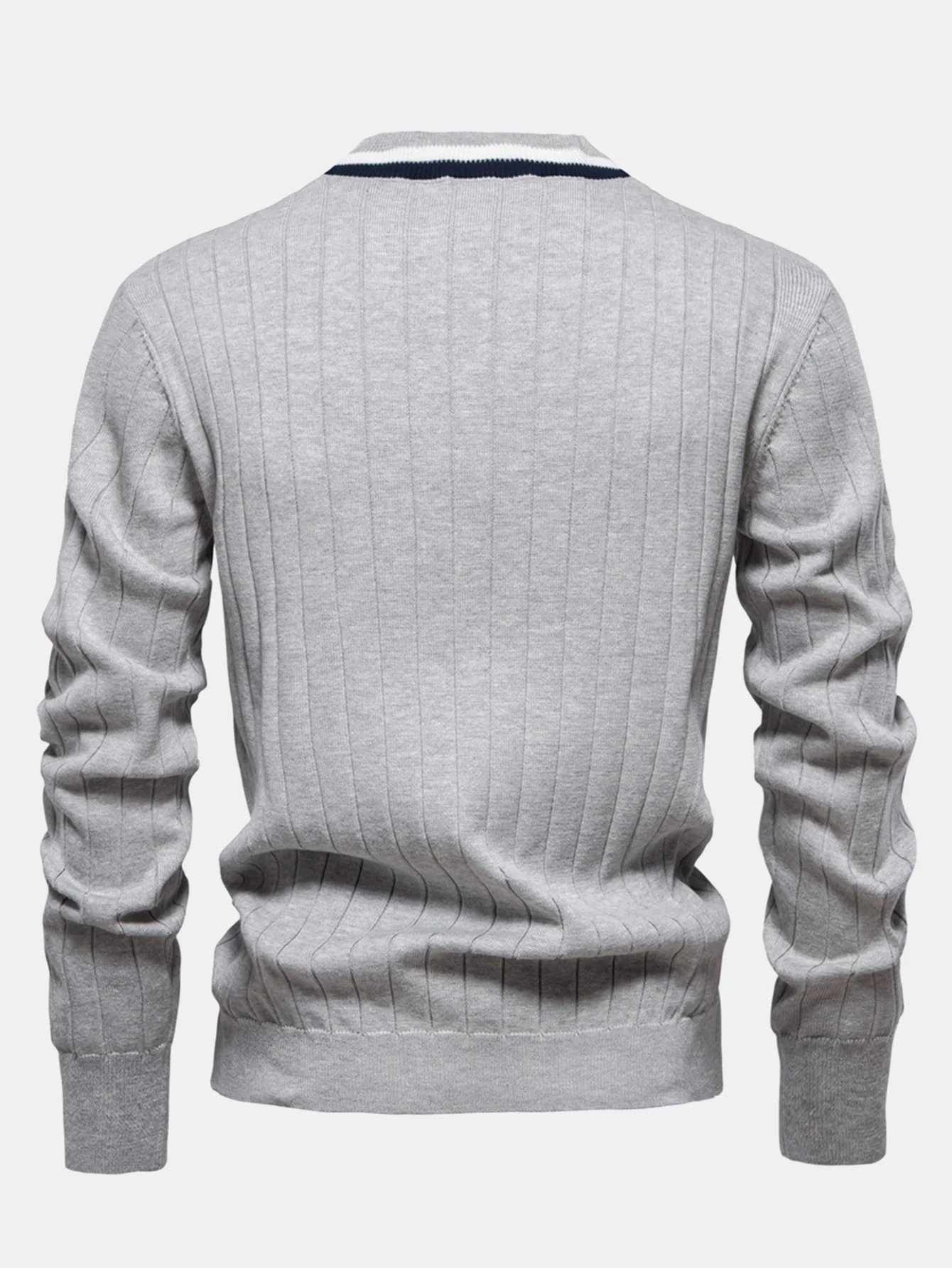 Gerippter Cardigan mit Streifenbesatz - Image 10