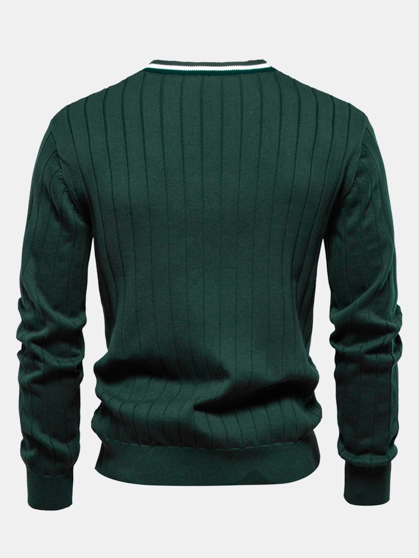 Gerippter Cardigan mit Streifenbesatz - Image 2