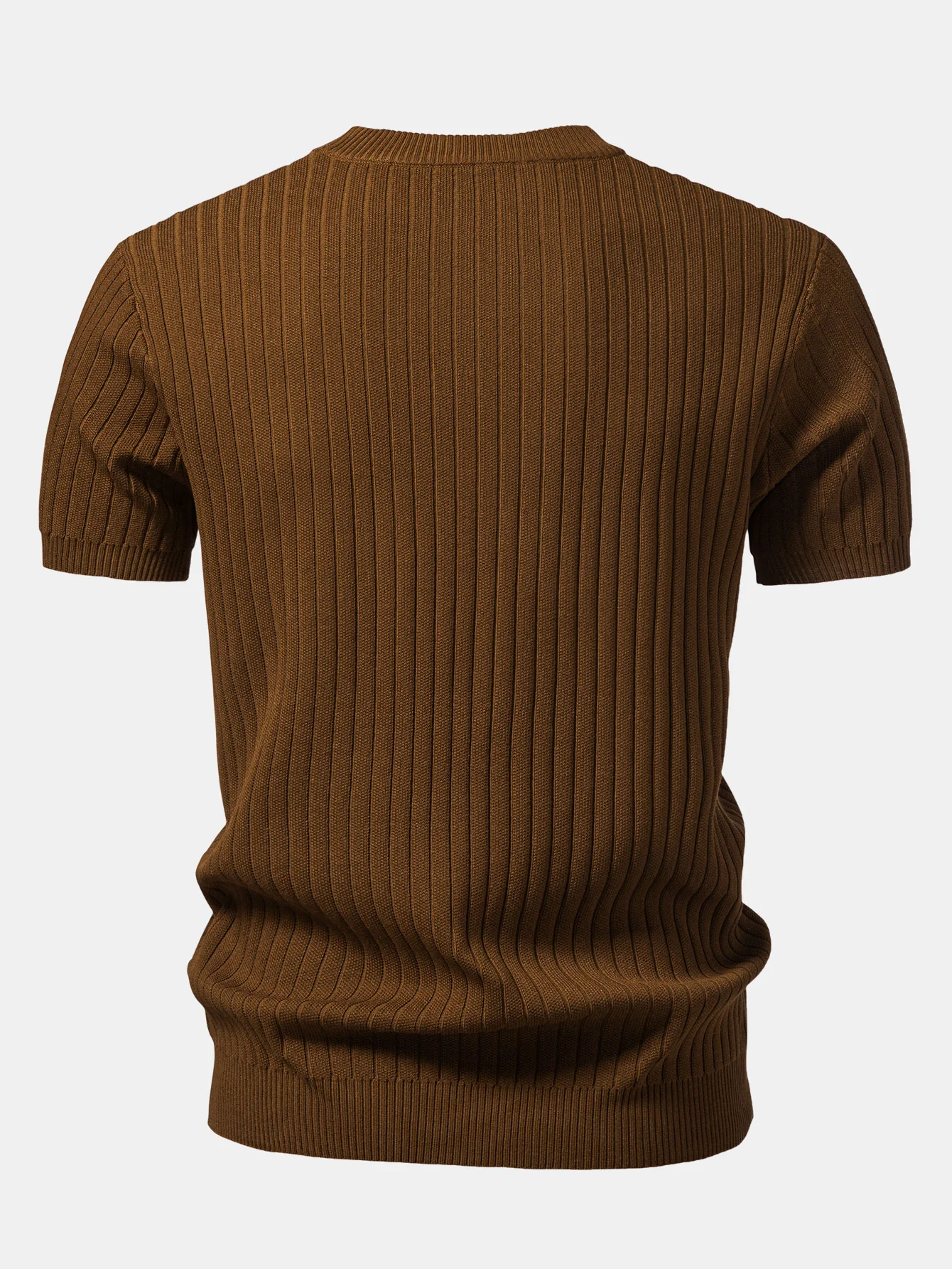 Ribbed Crew Neck Knit T-Shirt - Image 10
