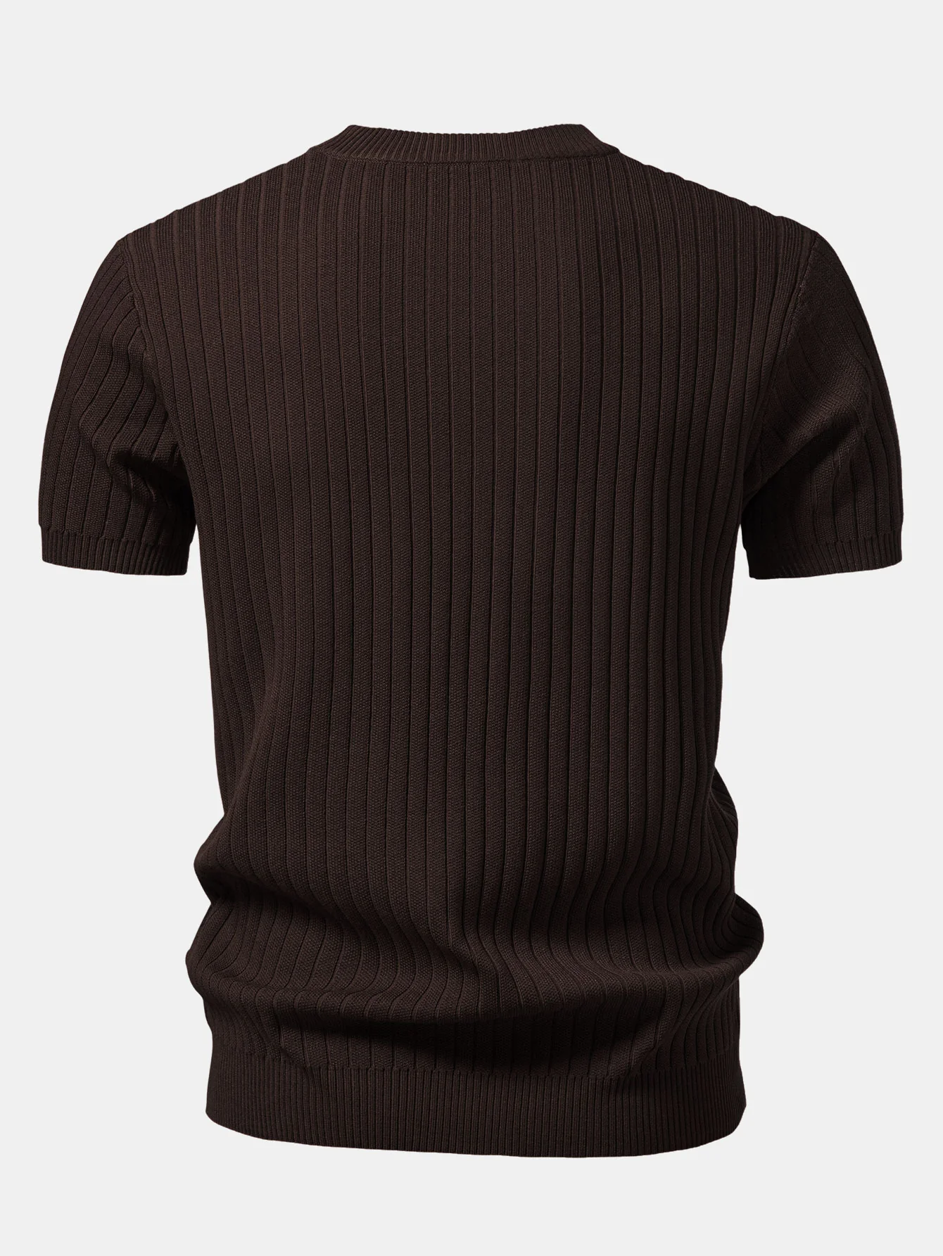 Ribbed Crew Neck Knit T-Shirt - Image 12