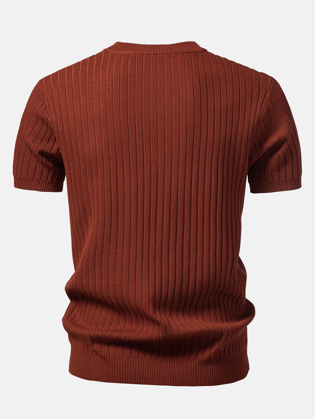 Ribbed Crew Neck Knit T-Shirt - Image 14