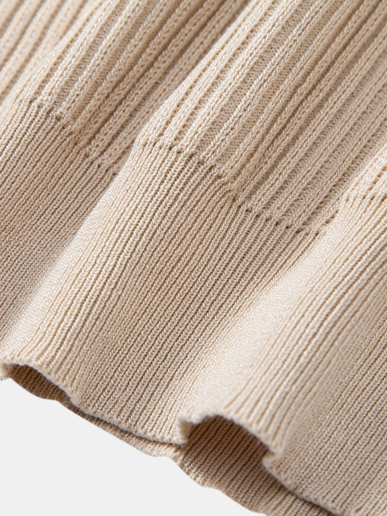 Gerippter Rundhalsausschnitt Pullover Gestricktes T-Shirt - Image 14