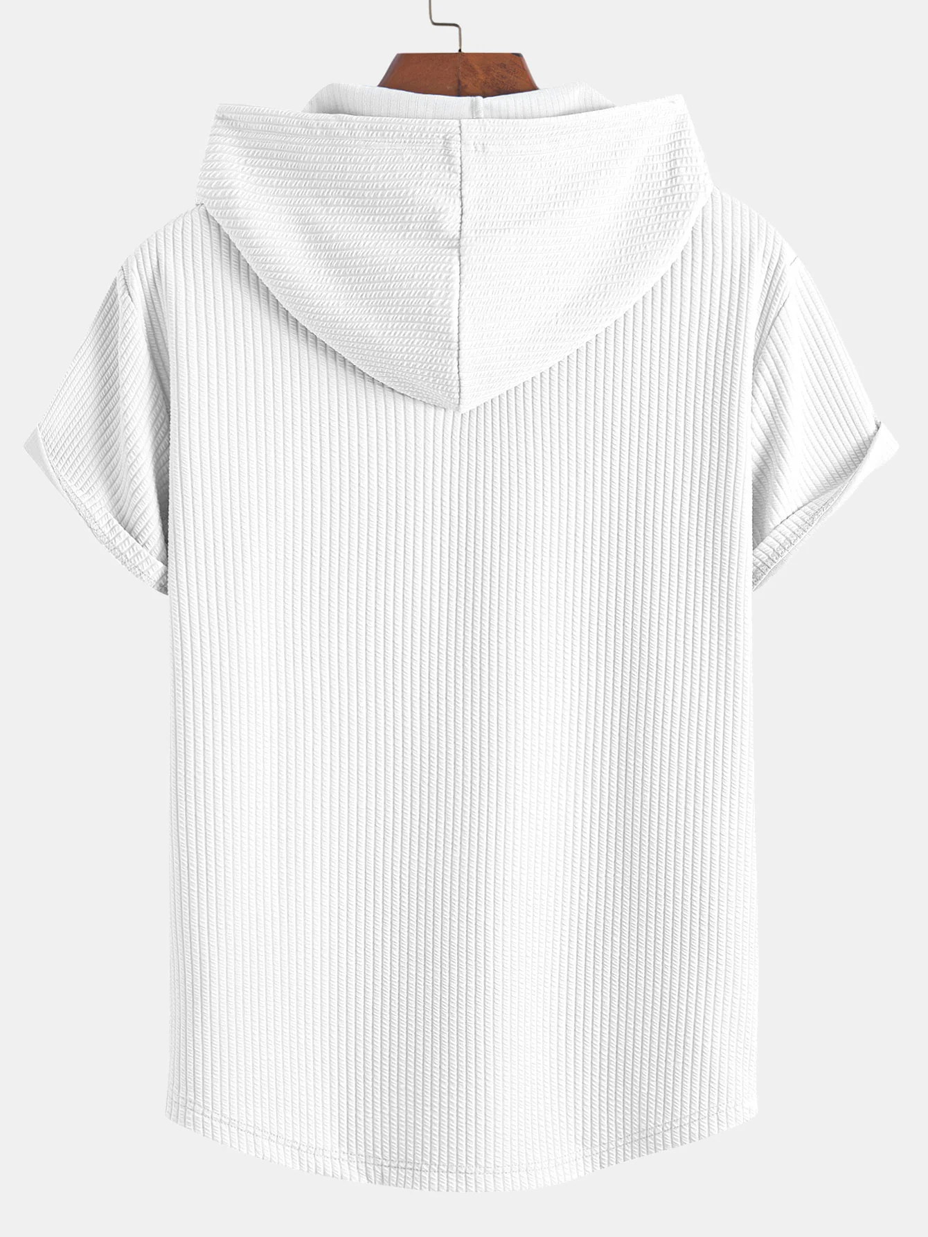 Geripptes Kapuzen-T-Shirt mit geschwungenem Saum - Image 10