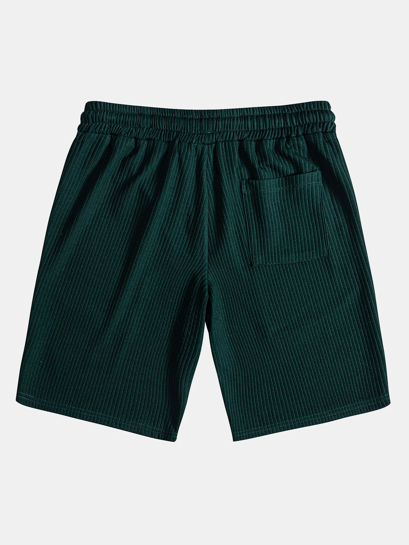 Geripptes Kapuzen-T-Shirt mit Bogen-Saum & Shorts - Image 19
