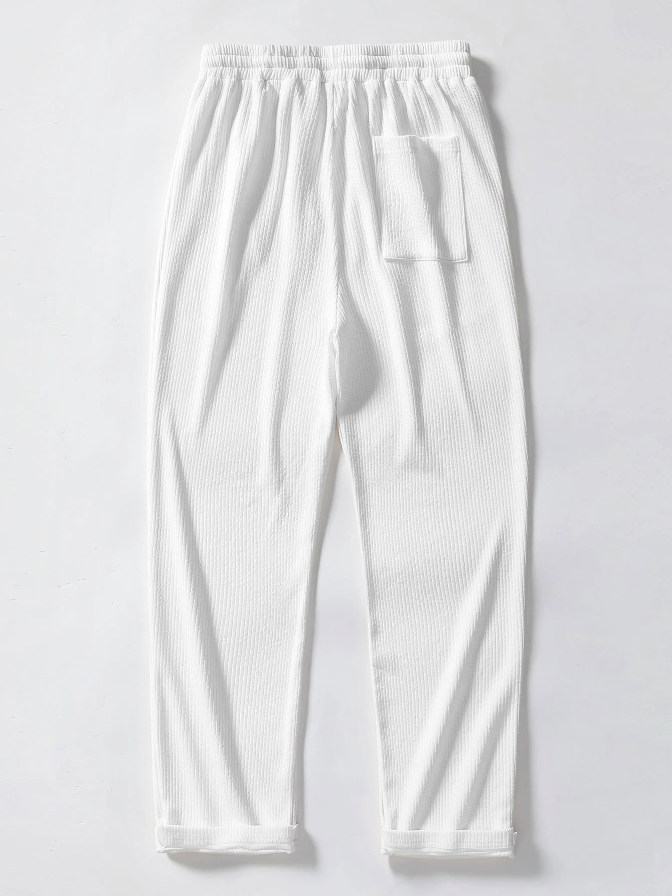 Geripptes Kapuzen-T-Shirt mit geschwungenem Saum & gerade geschnittene gerippte Hose - Image 14
