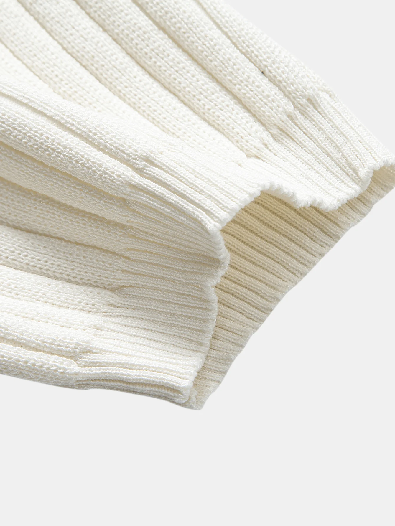 Ribbed Mock Neck Knit T-Shirt - Image 11