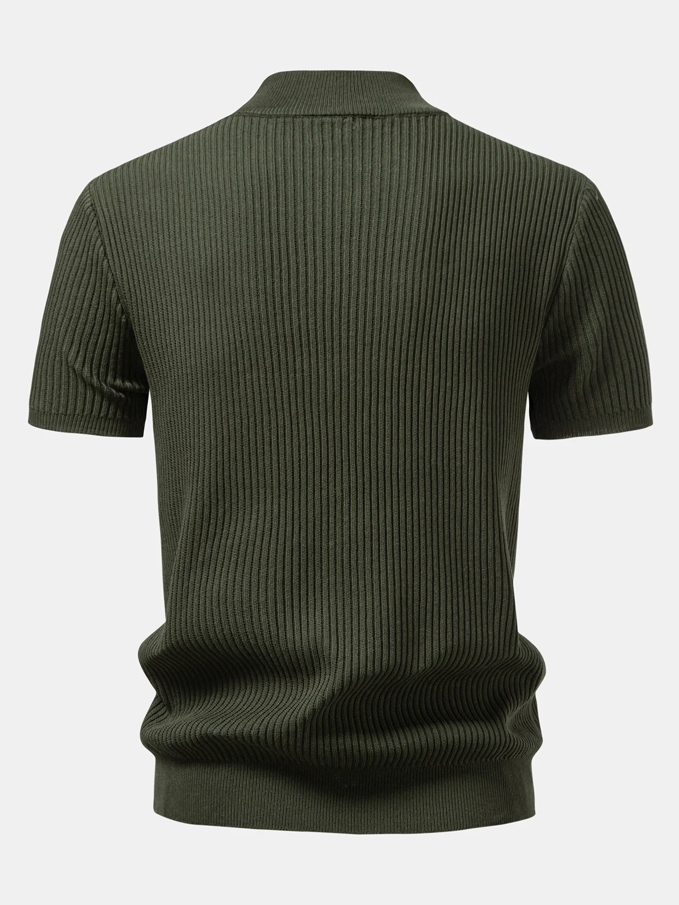 Gerippter Rollkragen Strickpullover T-Shirt - Image 12