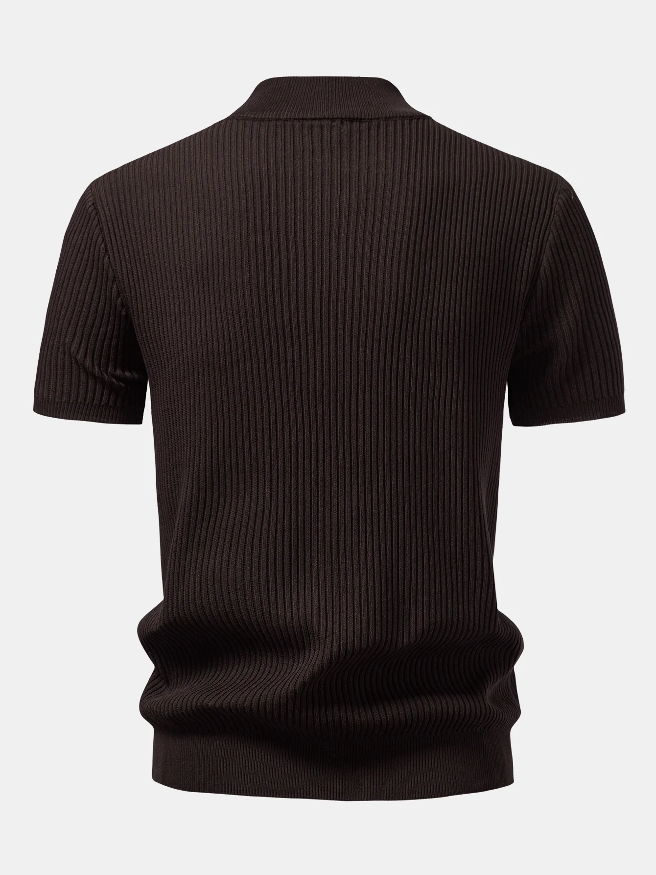 Gerippter Rollkragen Strickpullover T-Shirt - Image 16