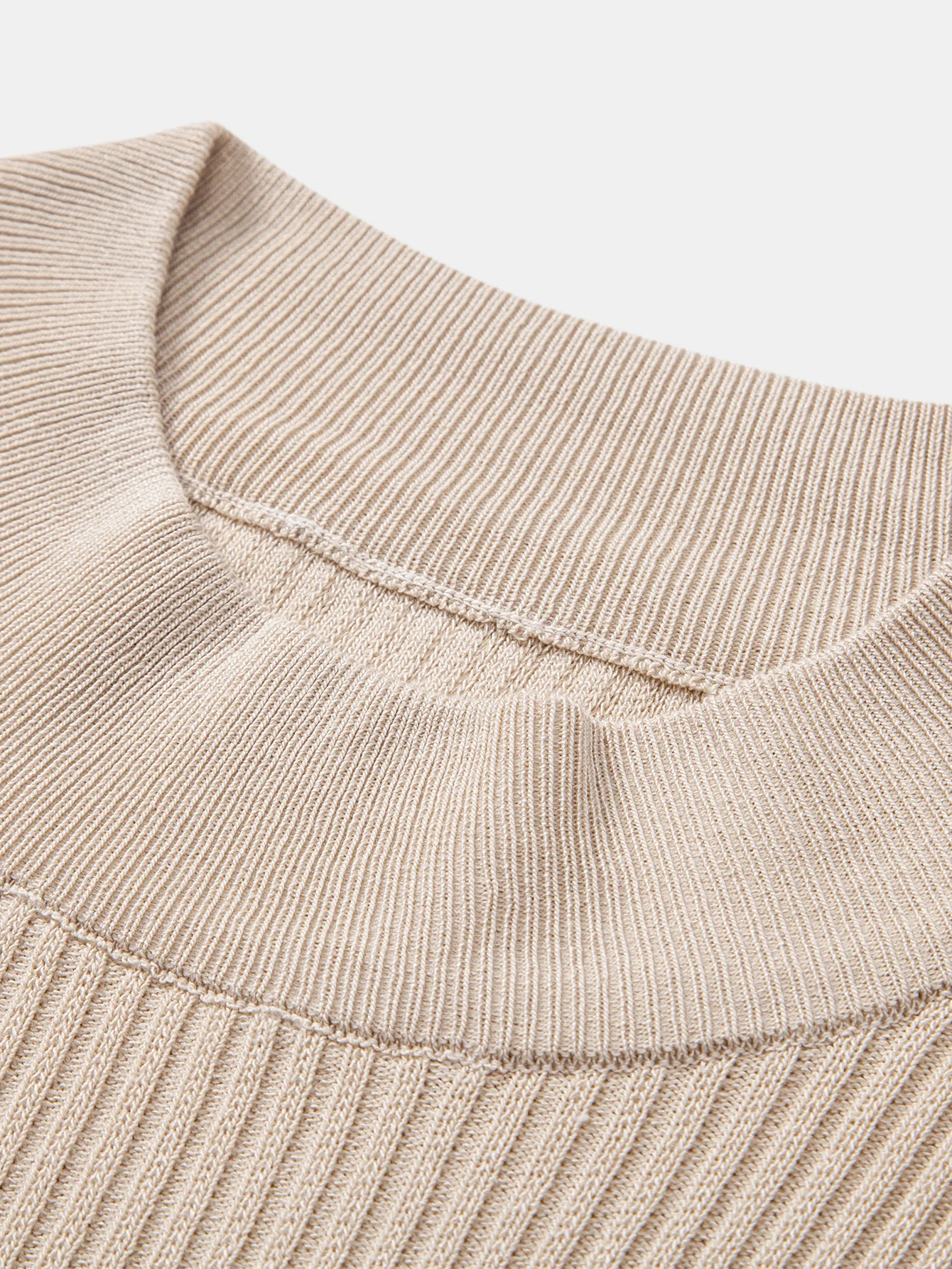 Gerippter Rollkragen Strickpullover T-Shirt - Image 17