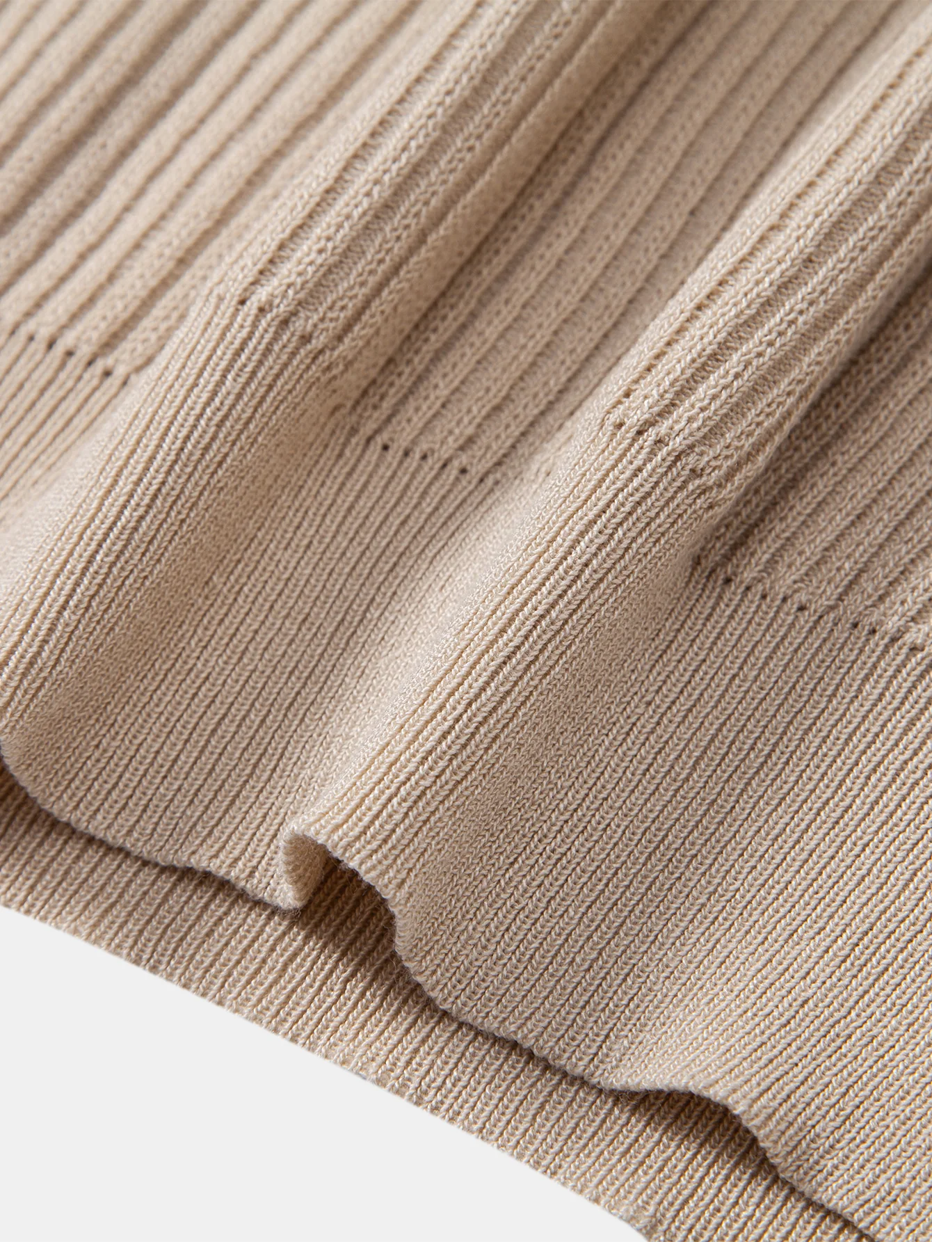 Gerippter Rollkragen Strickpullover T-Shirt - Image 19