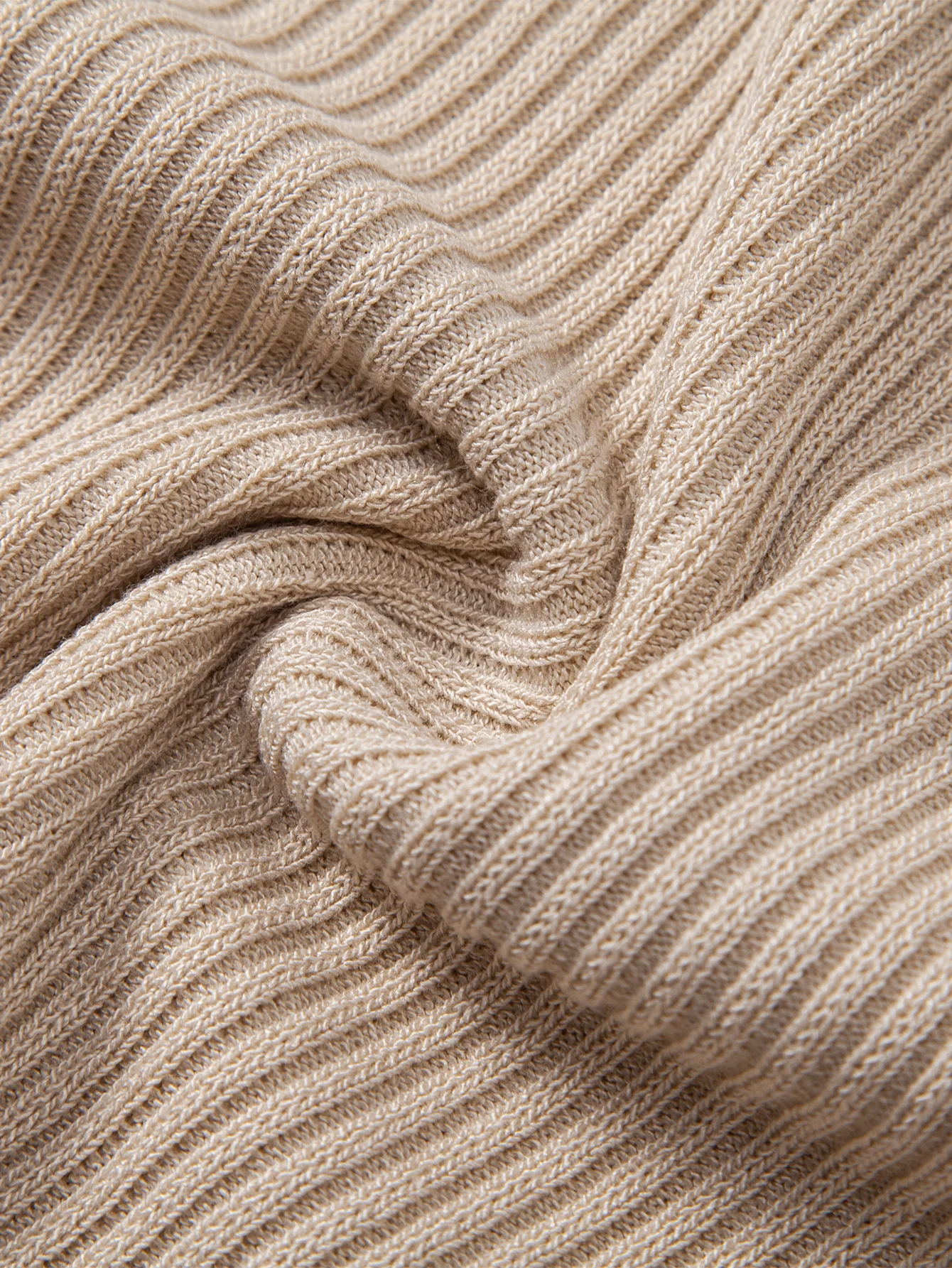 Gerippter Rollkragen Strickpullover T-Shirt - Image 20