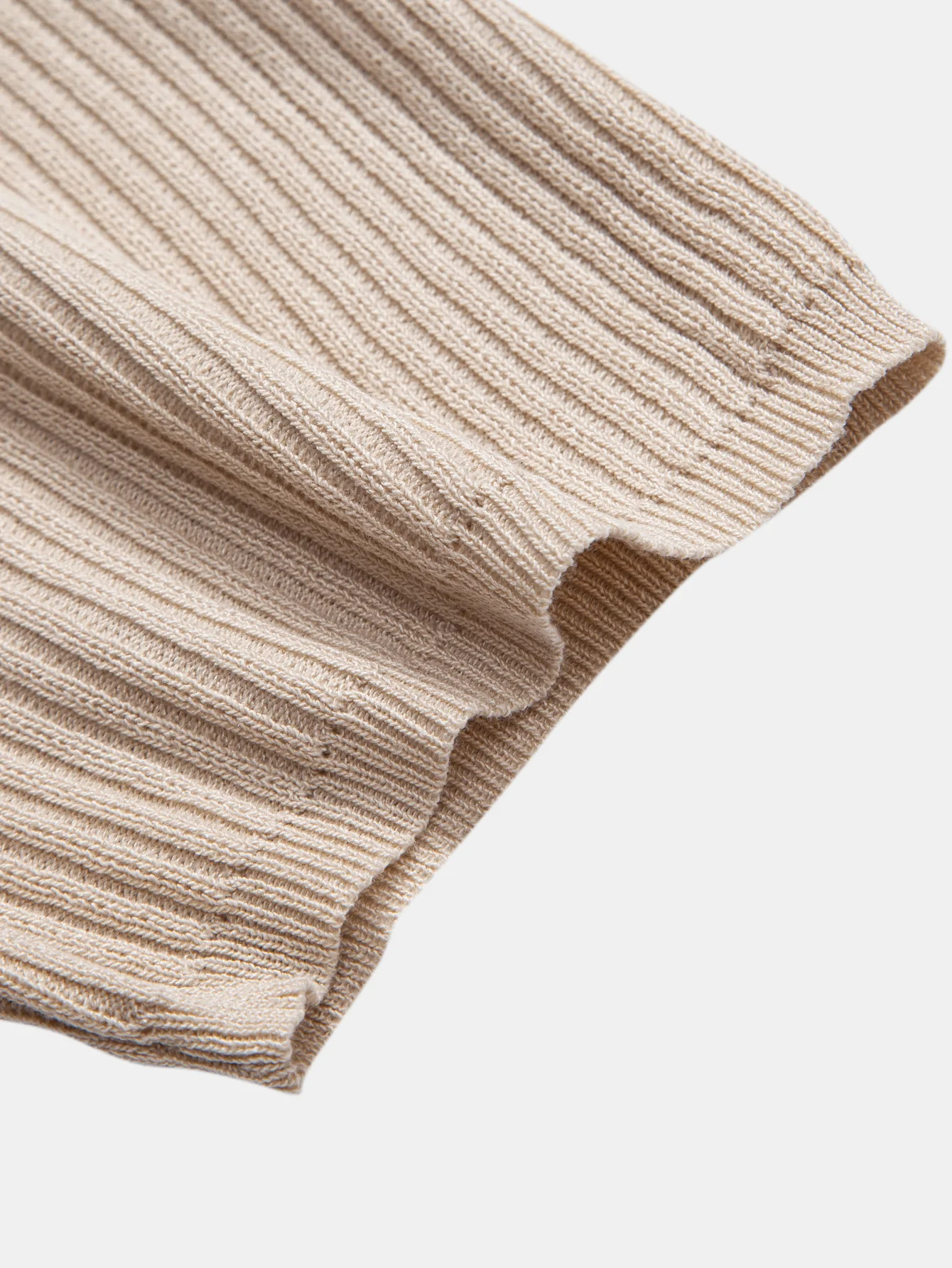 Gerippter Rollkragen Strickpullover T-Shirt - Image 21