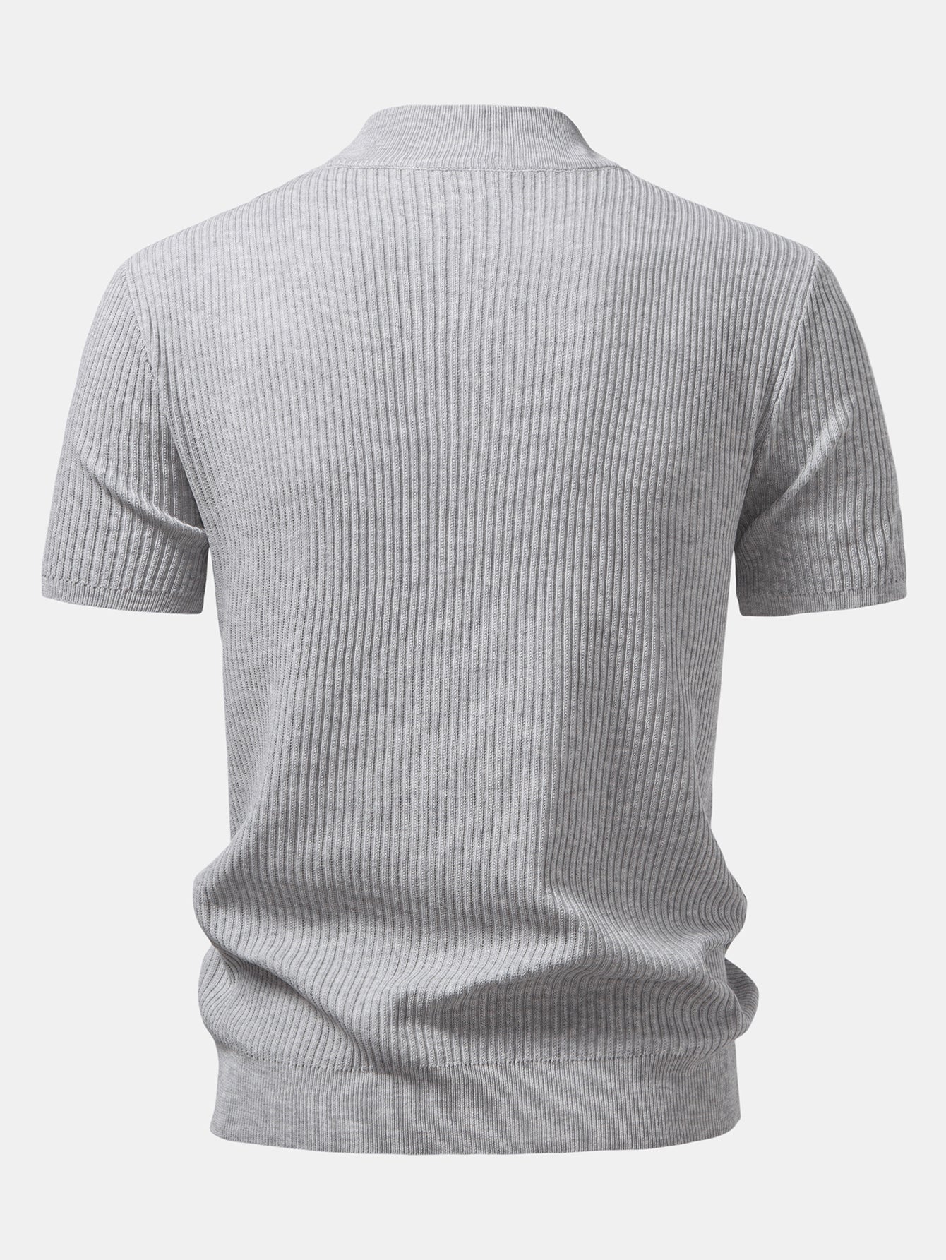 Gerippter Rollkragen Strickpullover T-Shirt - Image 6