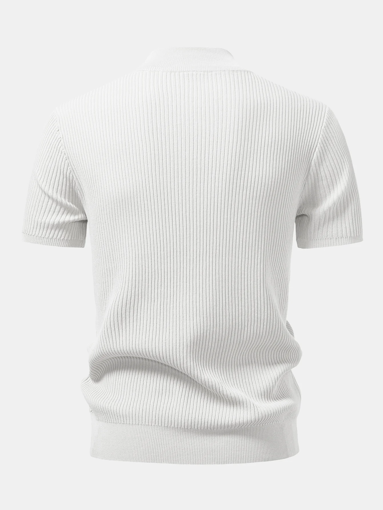 Gerippter Rollkragen Strickpullover T-Shirt - Image 8