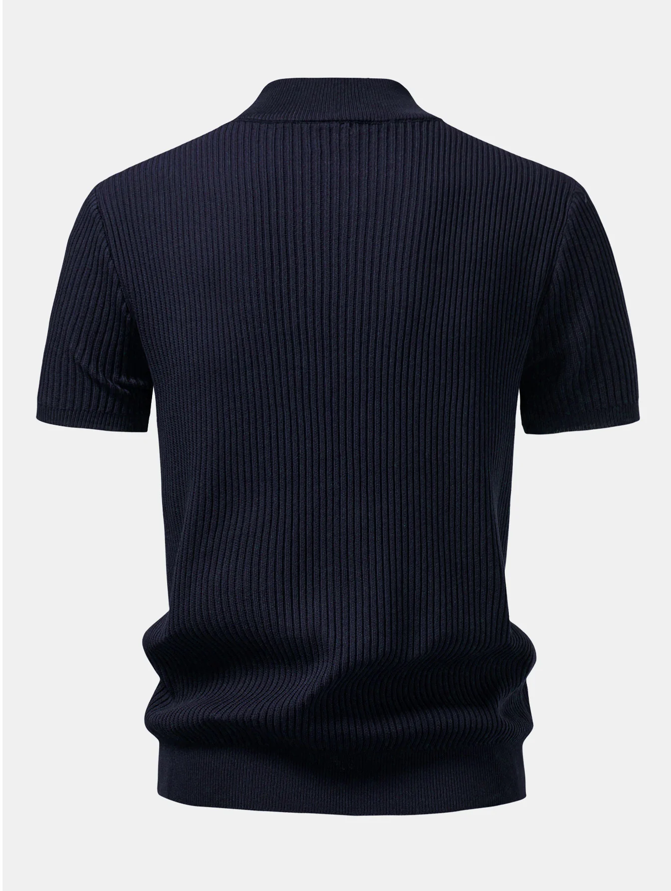 Gerippter Rollkragen Strickpullover T-Shirt - Image 9