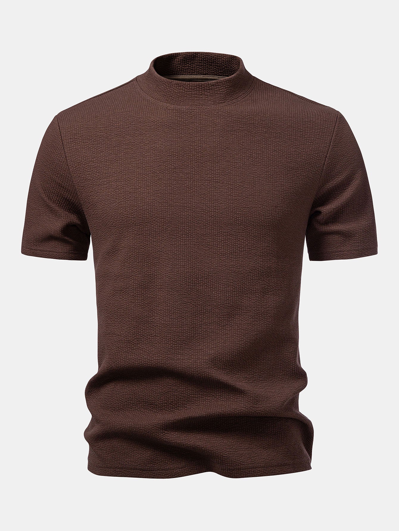Ribbed Mock Neck T-Shirt - Image 10